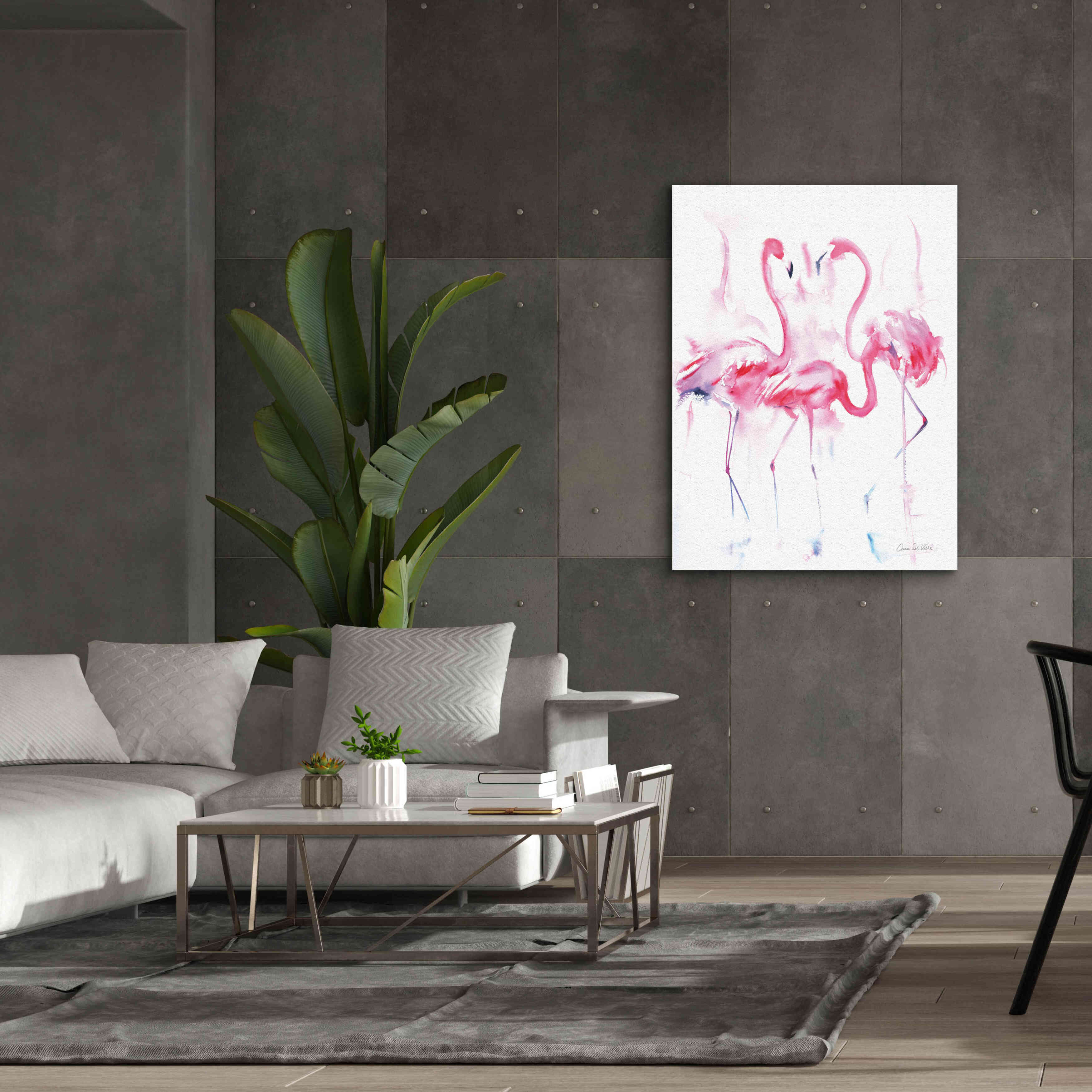 'Flamingo Trio' by Alan Majchrowicz, Giclee Canvas Wall Art,40x54
