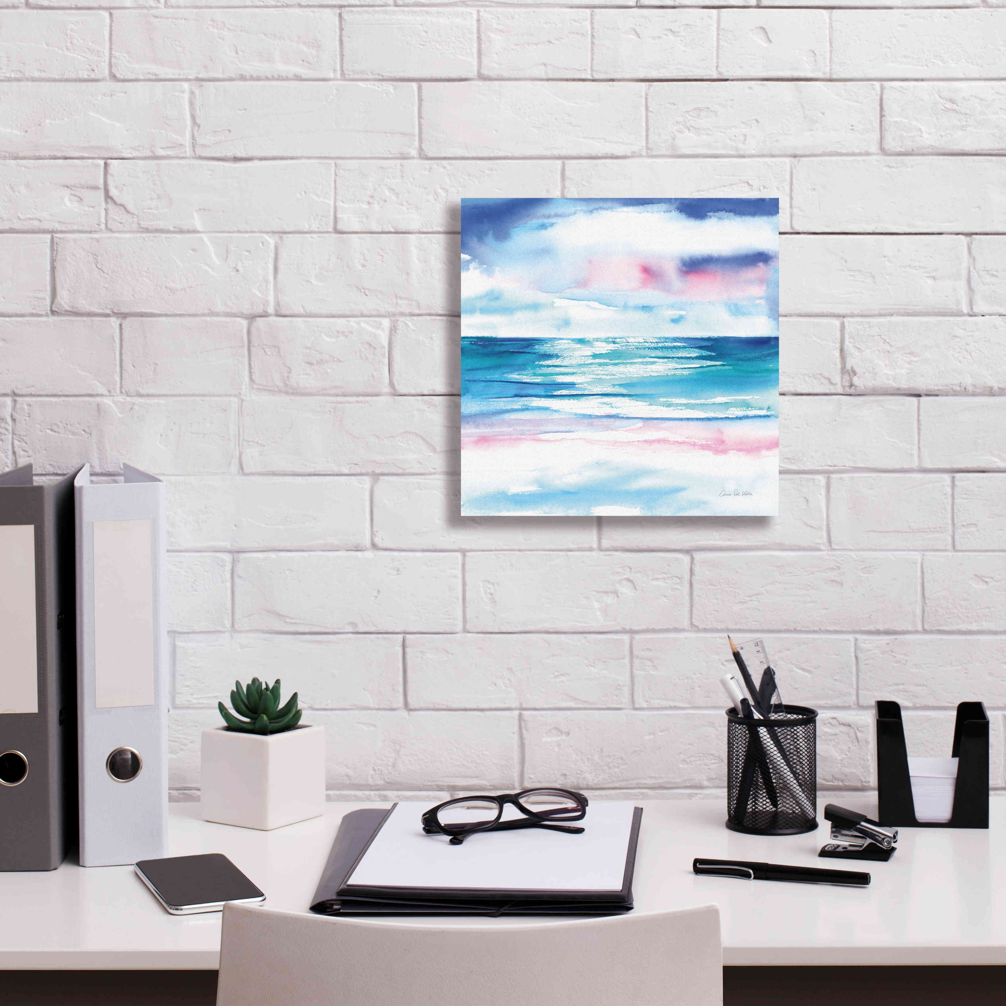 'Turquoise Sea I' by Alan Majchrowicz, Giclee Canvas Wall Art,12x12