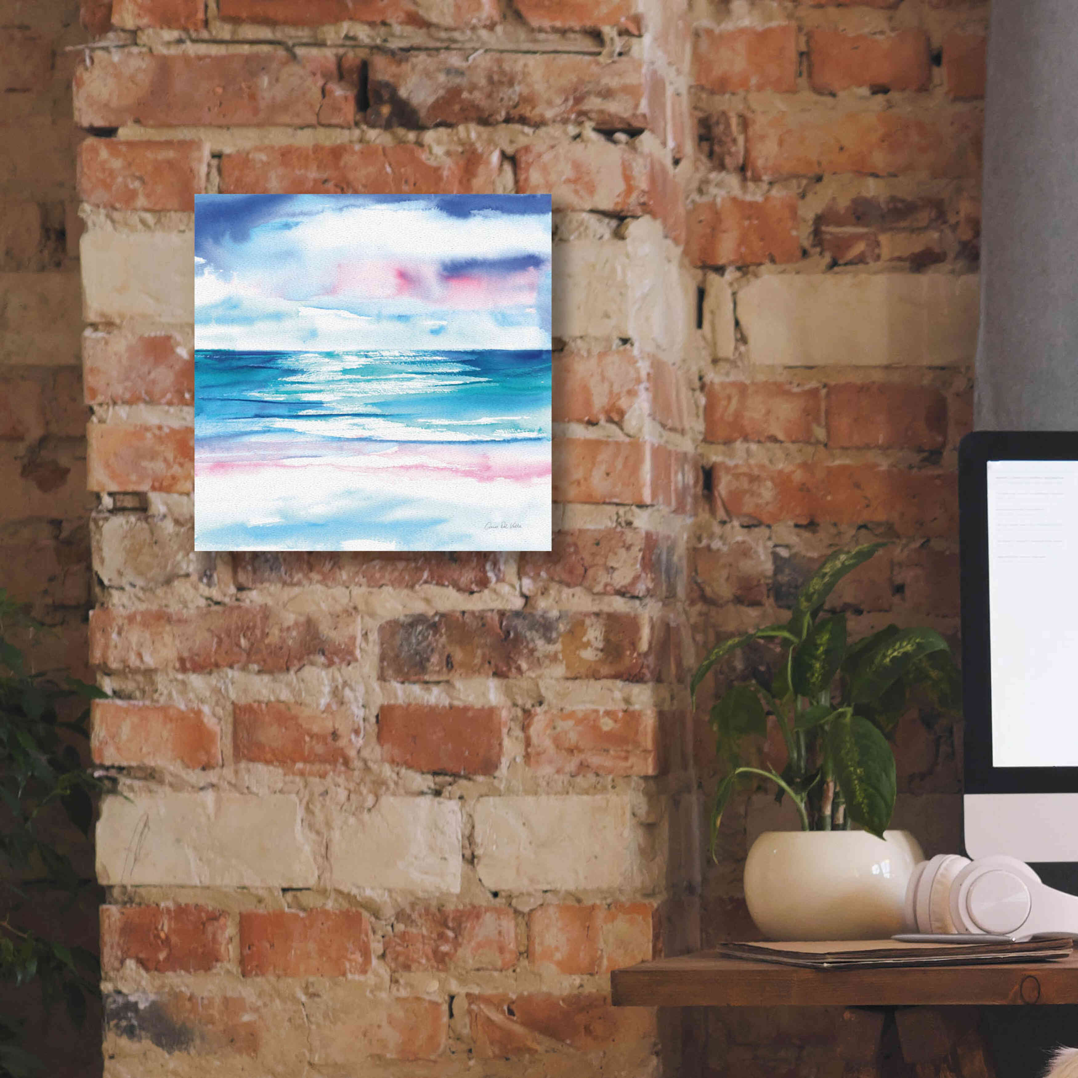 'Turquoise Sea I' by Alan Majchrowicz, Giclee Canvas Wall Art,12x12