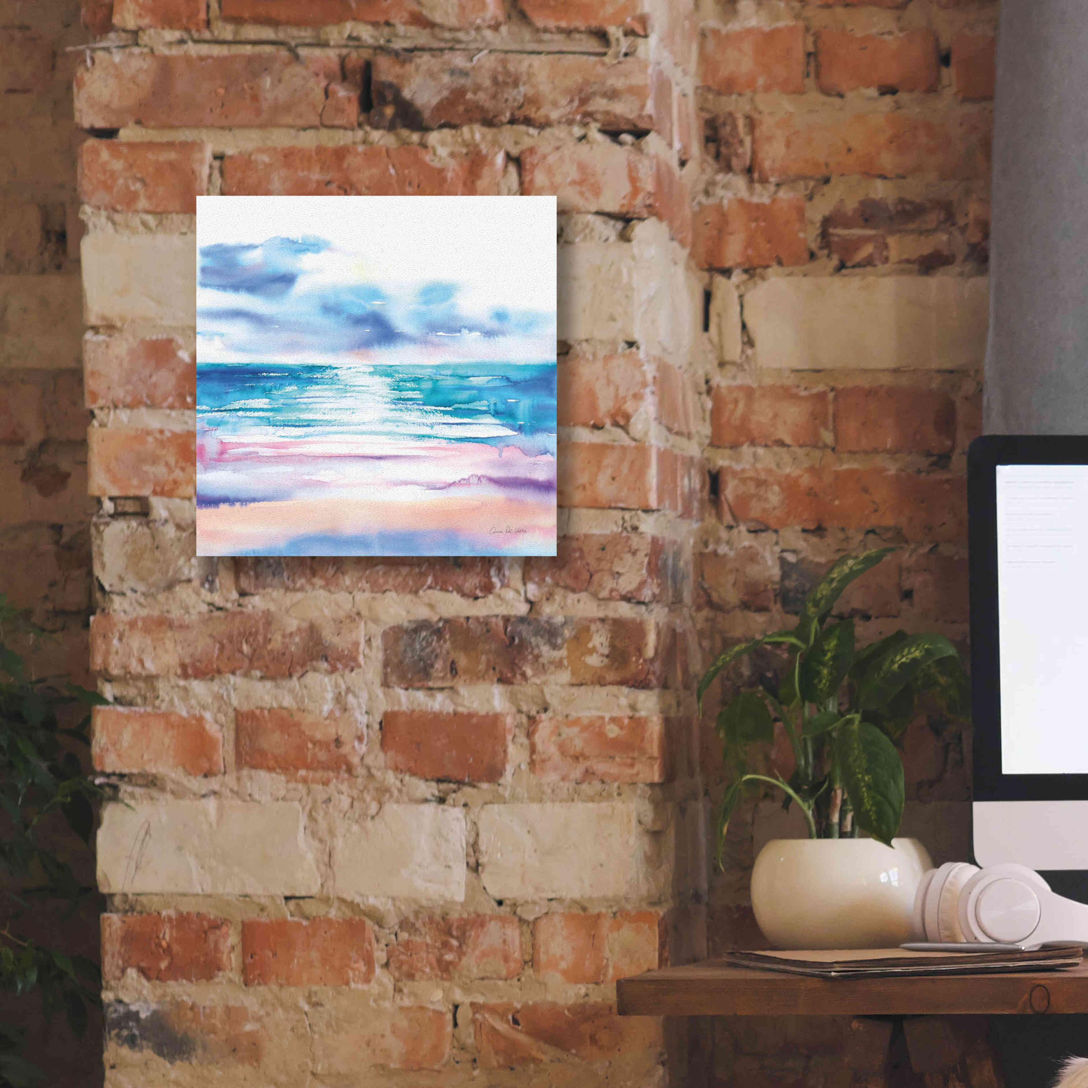 'Turquoise Sea II' by Alan Majchrowicz, Giclee Canvas Wall Art,12x12