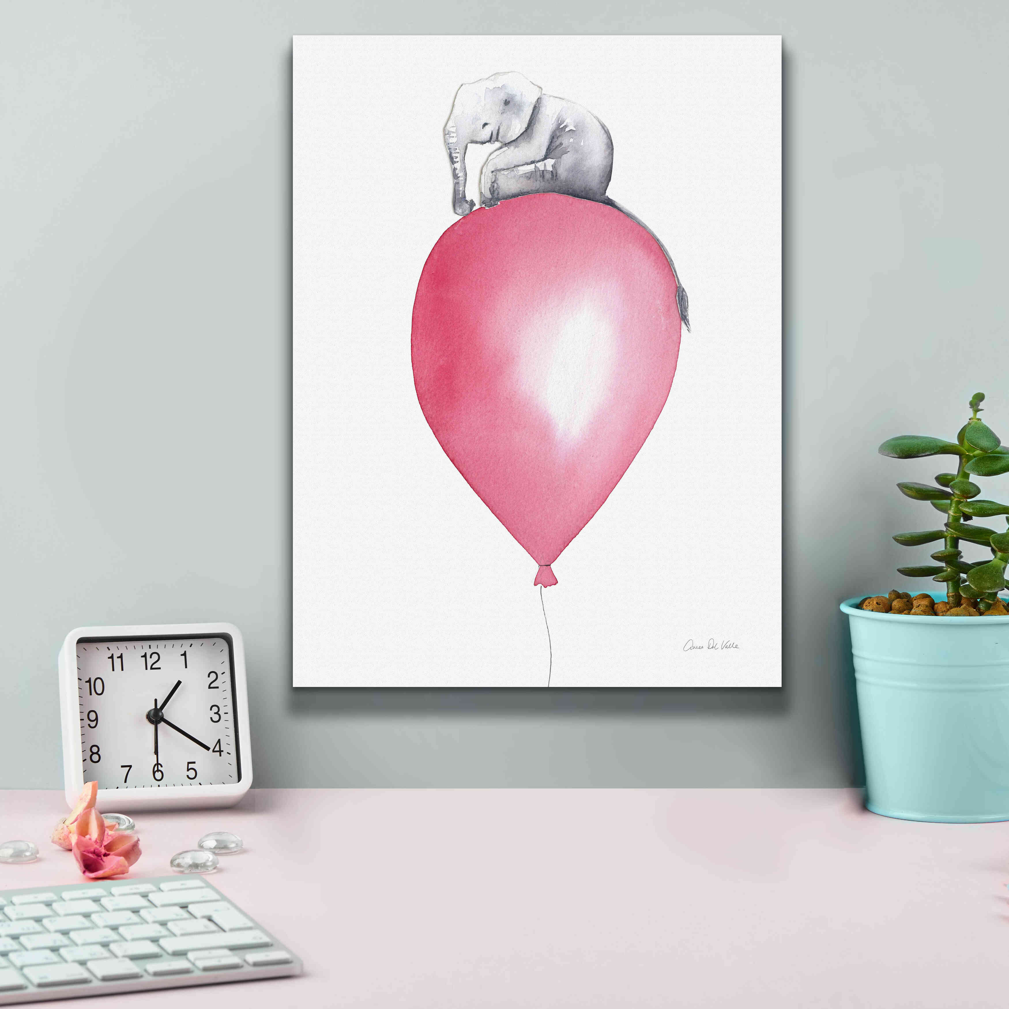 'Baby Elephant Love II' by Alan Majchrowicz, Giclee Canvas Wall Art,12x16
