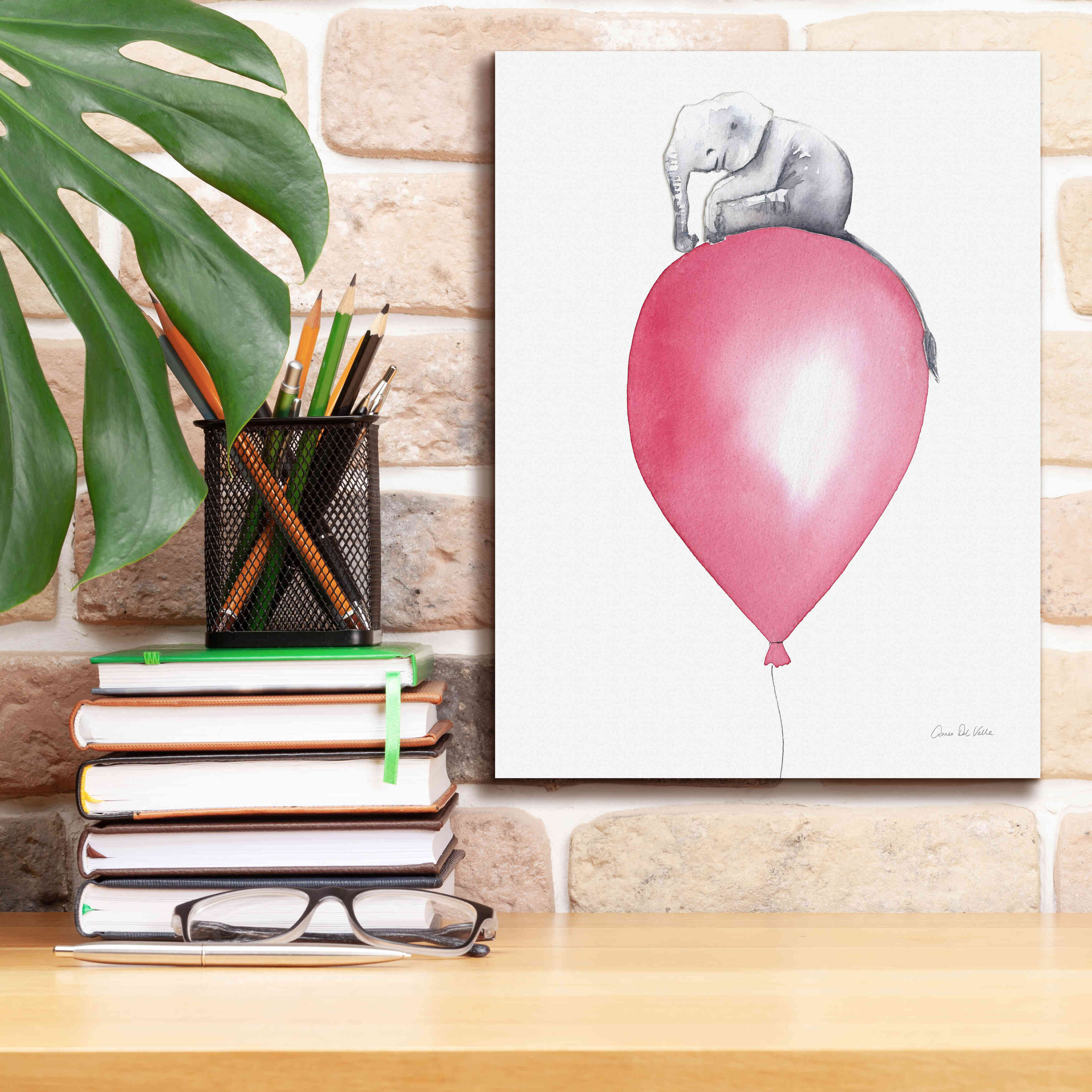 'Baby Elephant Love II' by Alan Majchrowicz, Giclee Canvas Wall Art,12x16