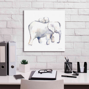 'Baby Elephant Love III' by Alan Majchrowicz, Giclee Canvas Wall Art,18x18