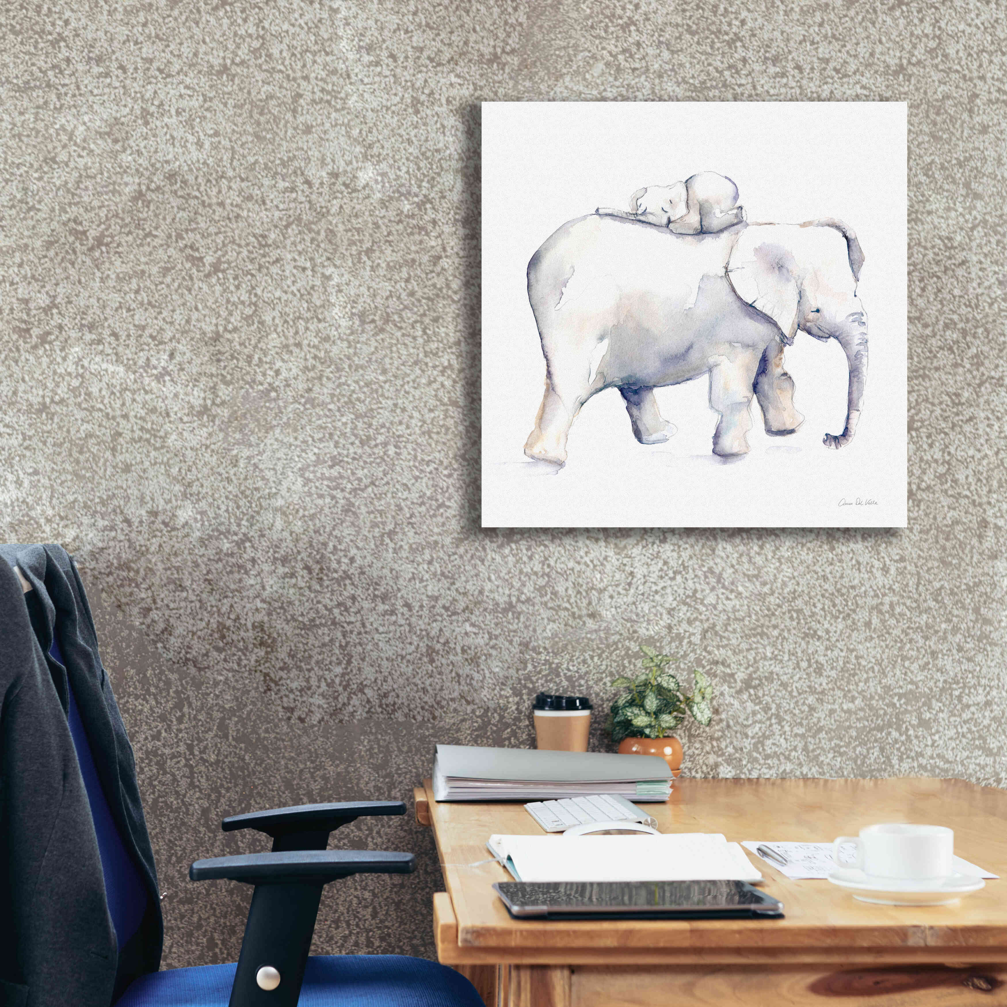 'Baby Elephant Love III' by Alan Majchrowicz, Giclee Canvas Wall Art,26x26