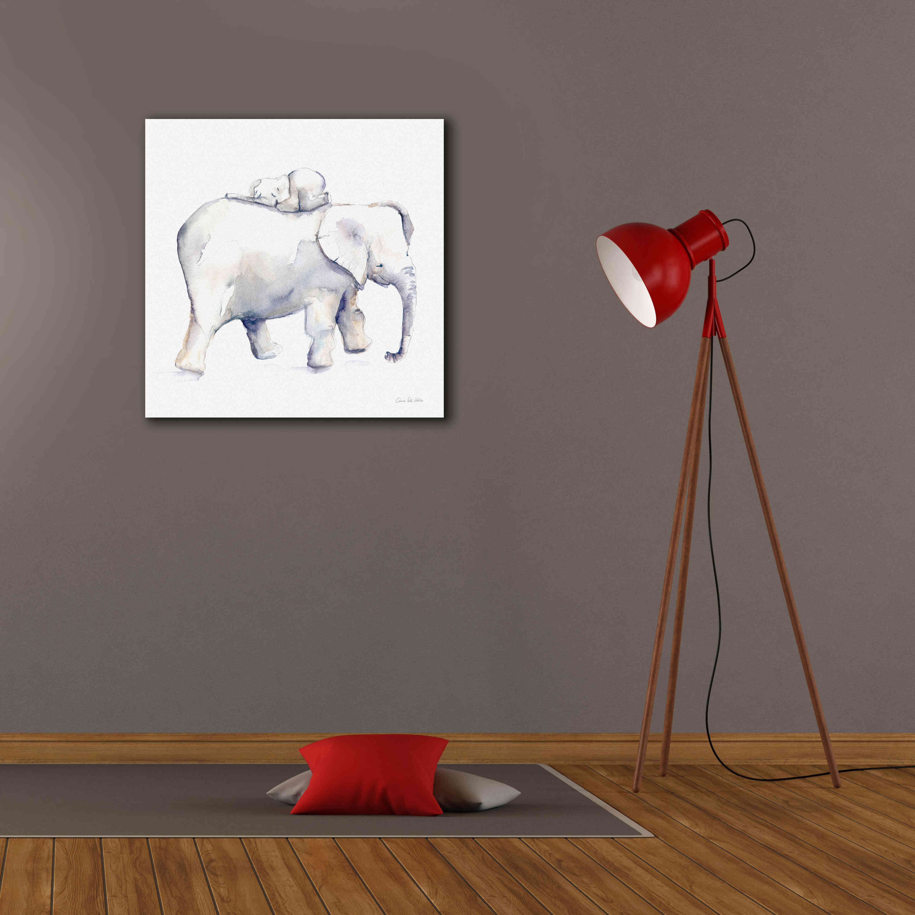 'Baby Elephant Love III' by Alan Majchrowicz, Giclee Canvas Wall Art,26x26