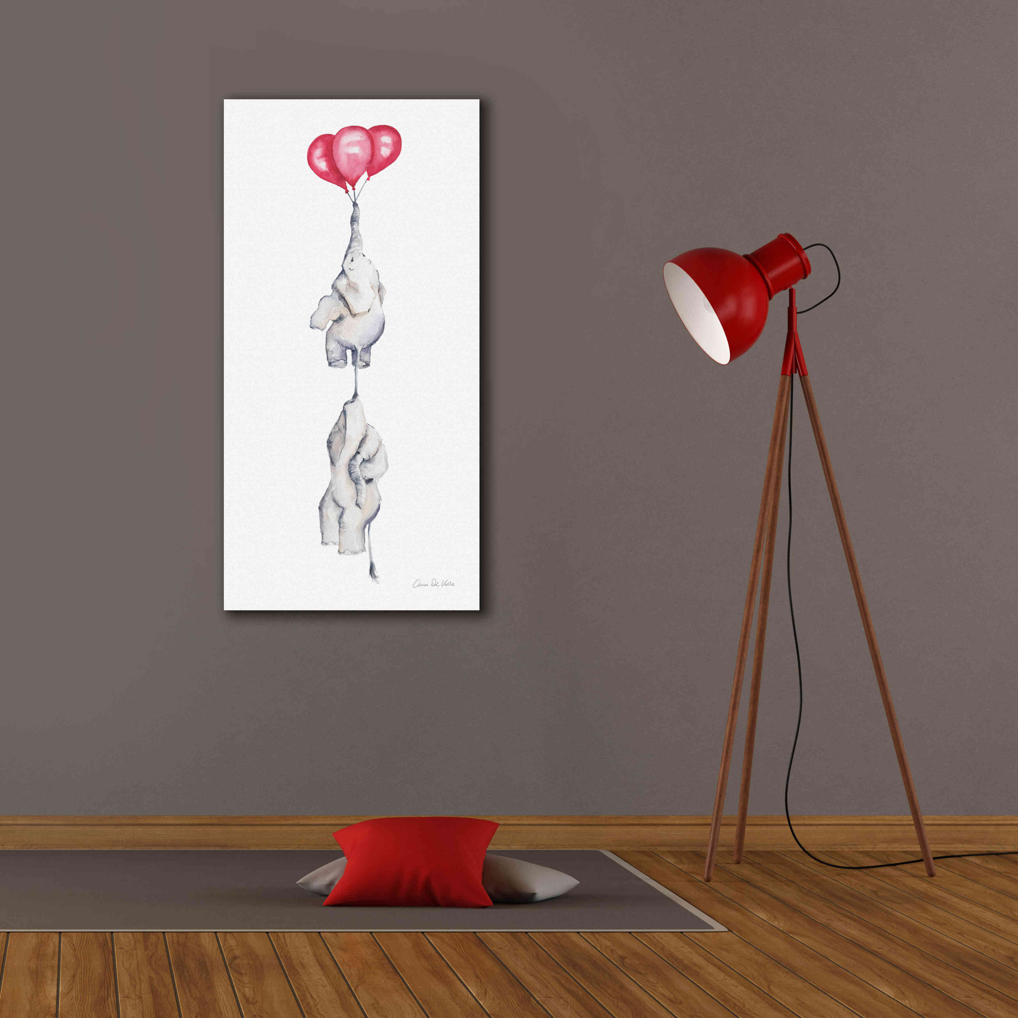 'Baby Elephant Love IV' by Alan Majchrowicz, Giclee Canvas Wall Art,20x40