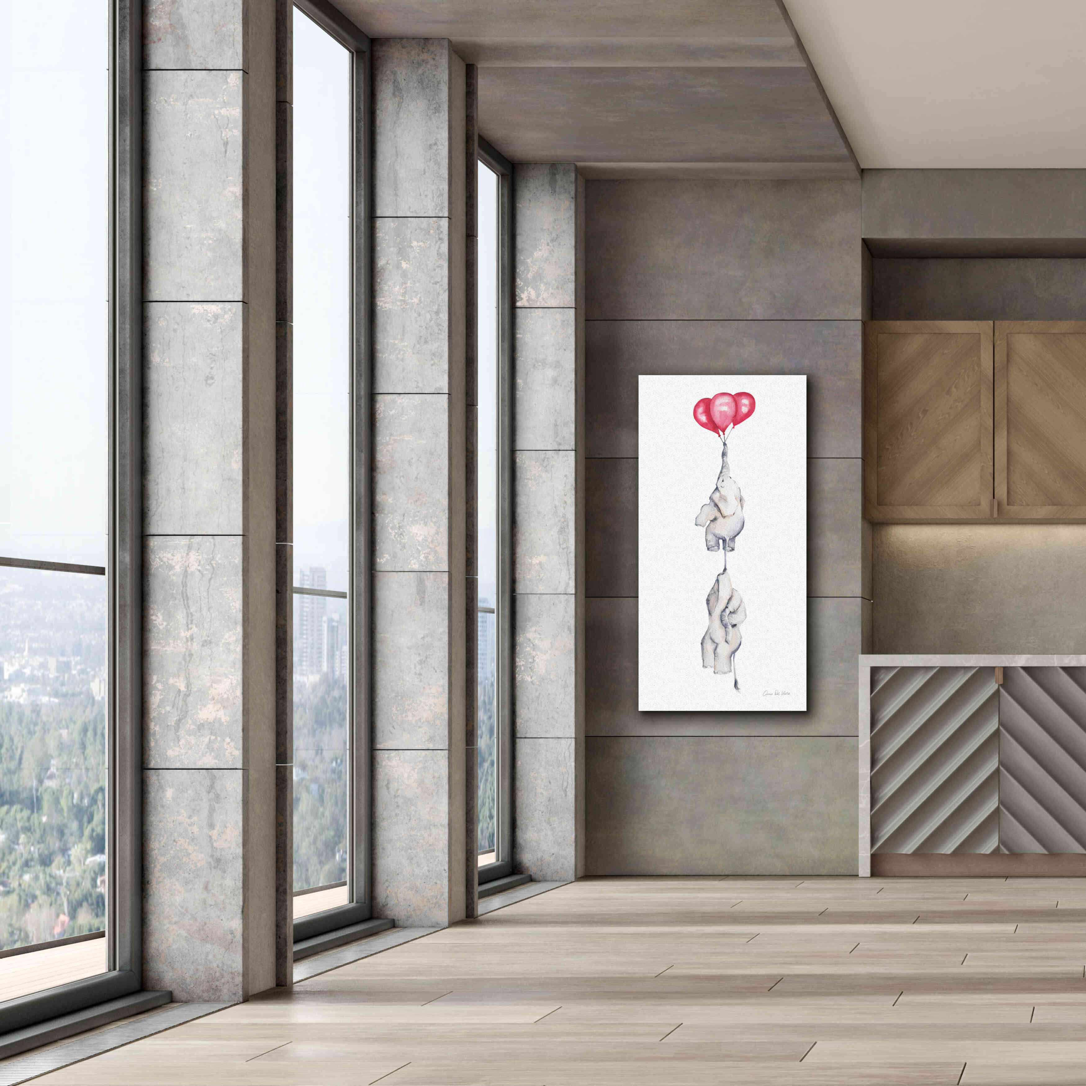 'Baby Elephant Love IV' by Alan Majchrowicz, Giclee Canvas Wall Art,30x60