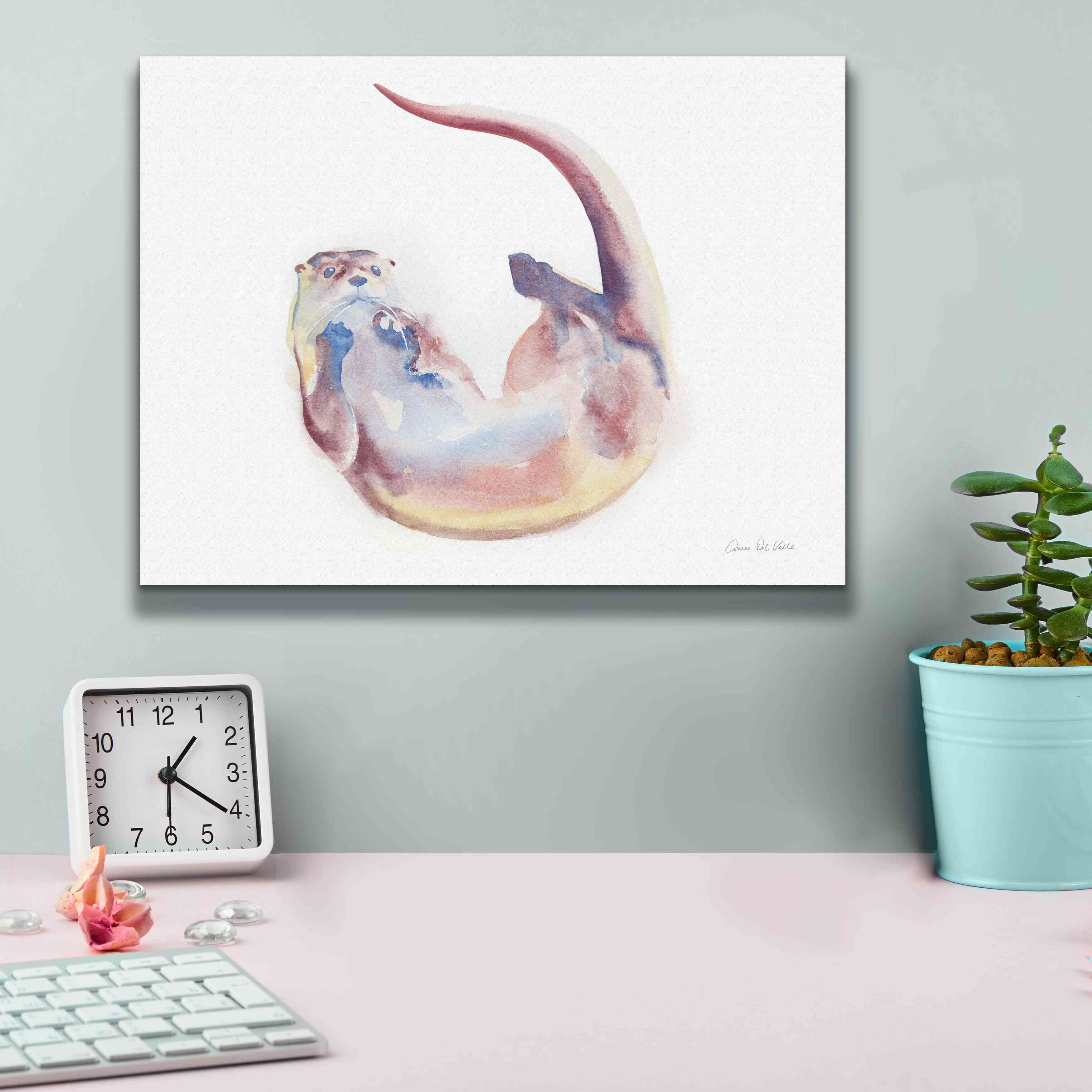 'Swimming Otter II' by Alan Majchrowicz, Giclee Canvas Wall Art,16x12