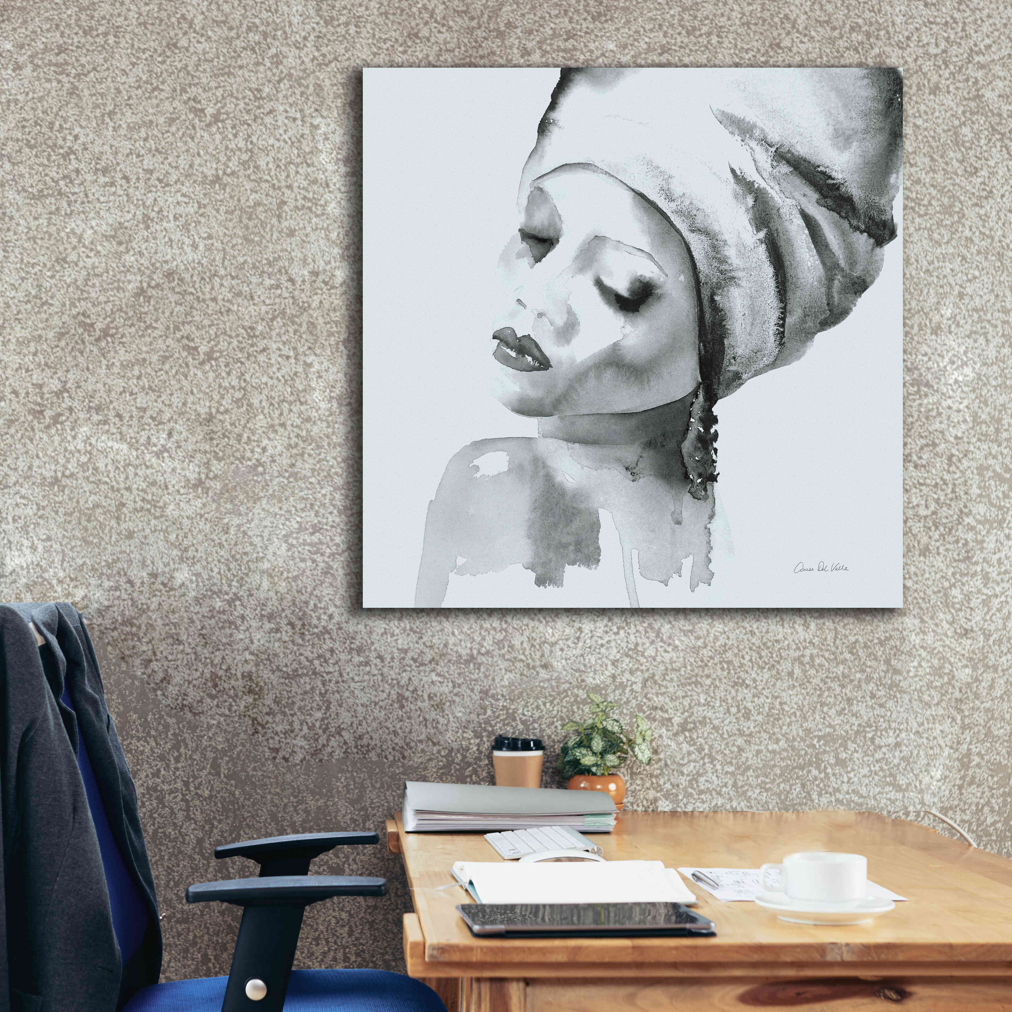 'Woman I Blue' by Alan Majchrowicz, Giclee Canvas Wall Art,37x37