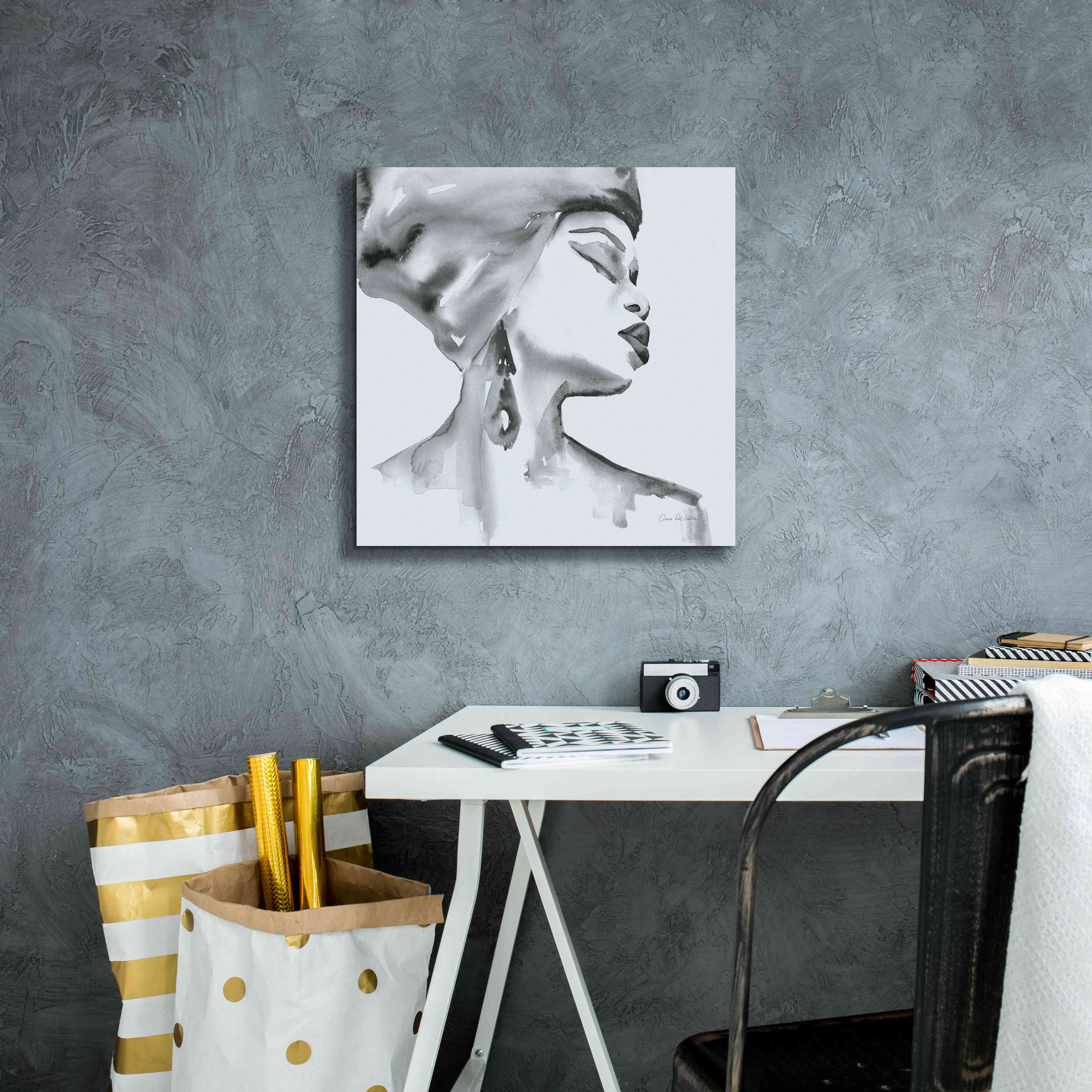 'Woman III Blue' by Alan Majchrowicz, Giclee Canvas Wall Art,18x18