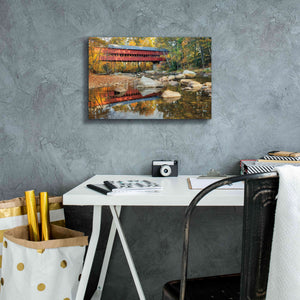'Swift River Covered Bridge' by Alan Majchrowicz, Giclee Canvas Wall Art,18x12