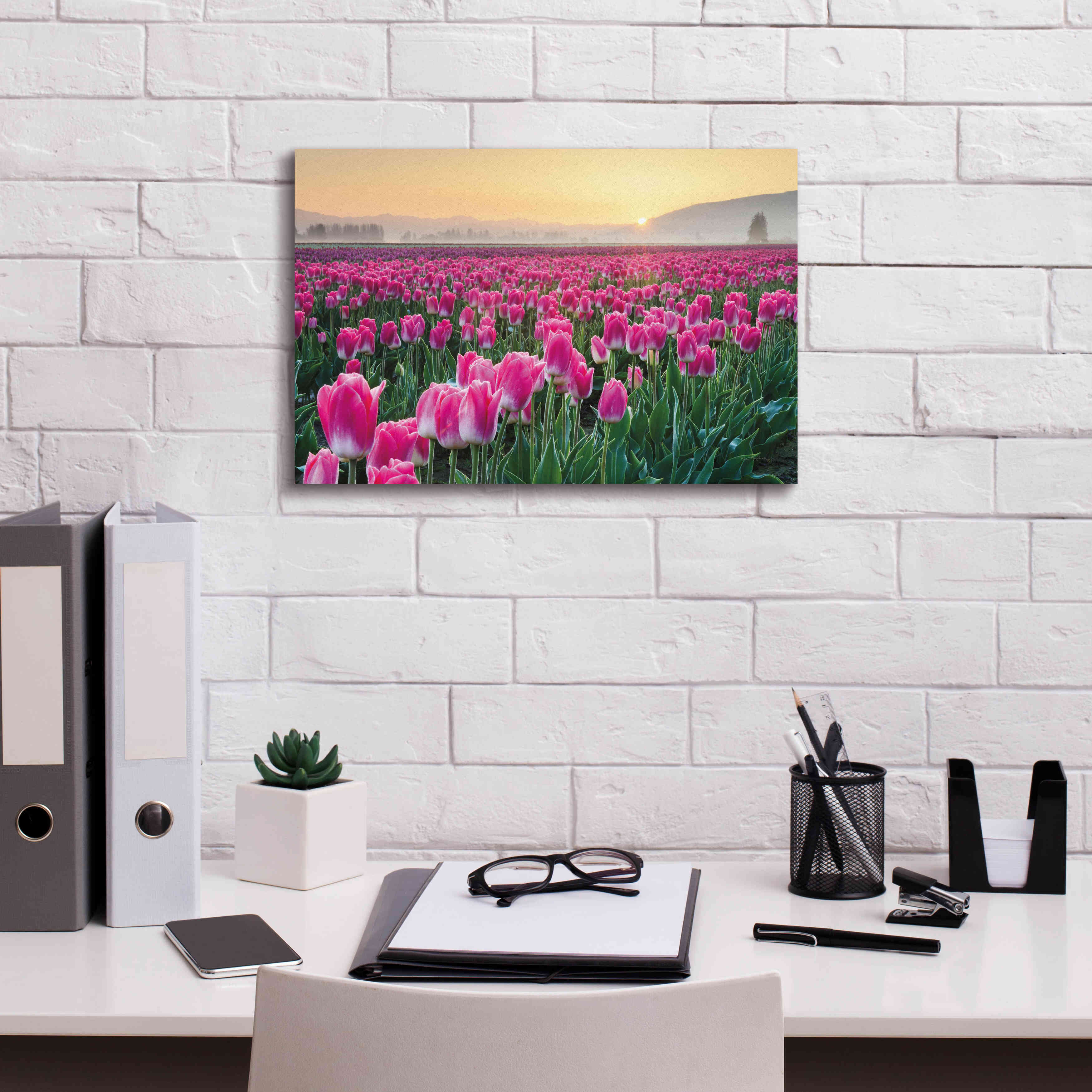 'Skagit Valley Tulips I' by Alan Majchrowicz, Giclee Canvas Wall Art,18x12