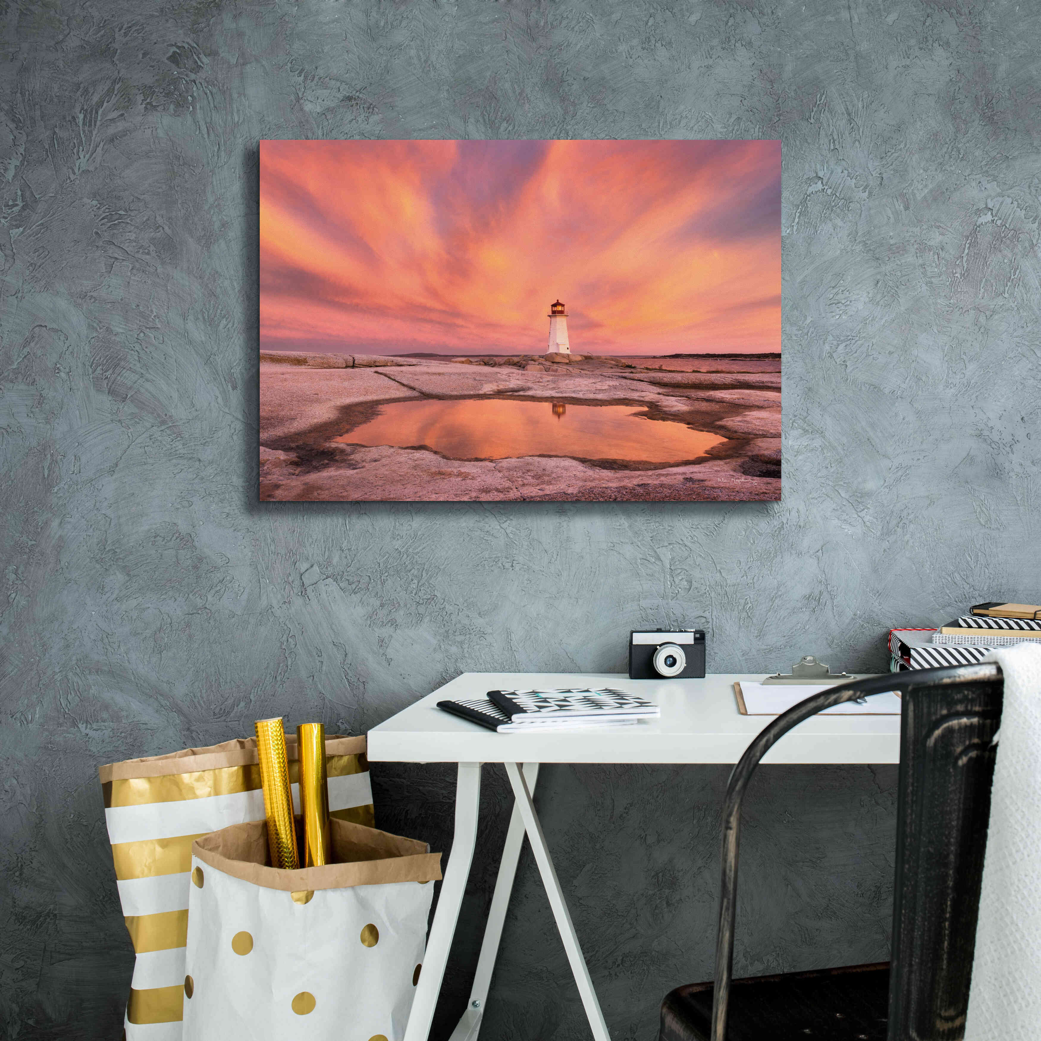 'Peggys Cove Nova Scotia Crop' by Alan Majchrowicz,Giclee Canvas Wall Art,26x18
