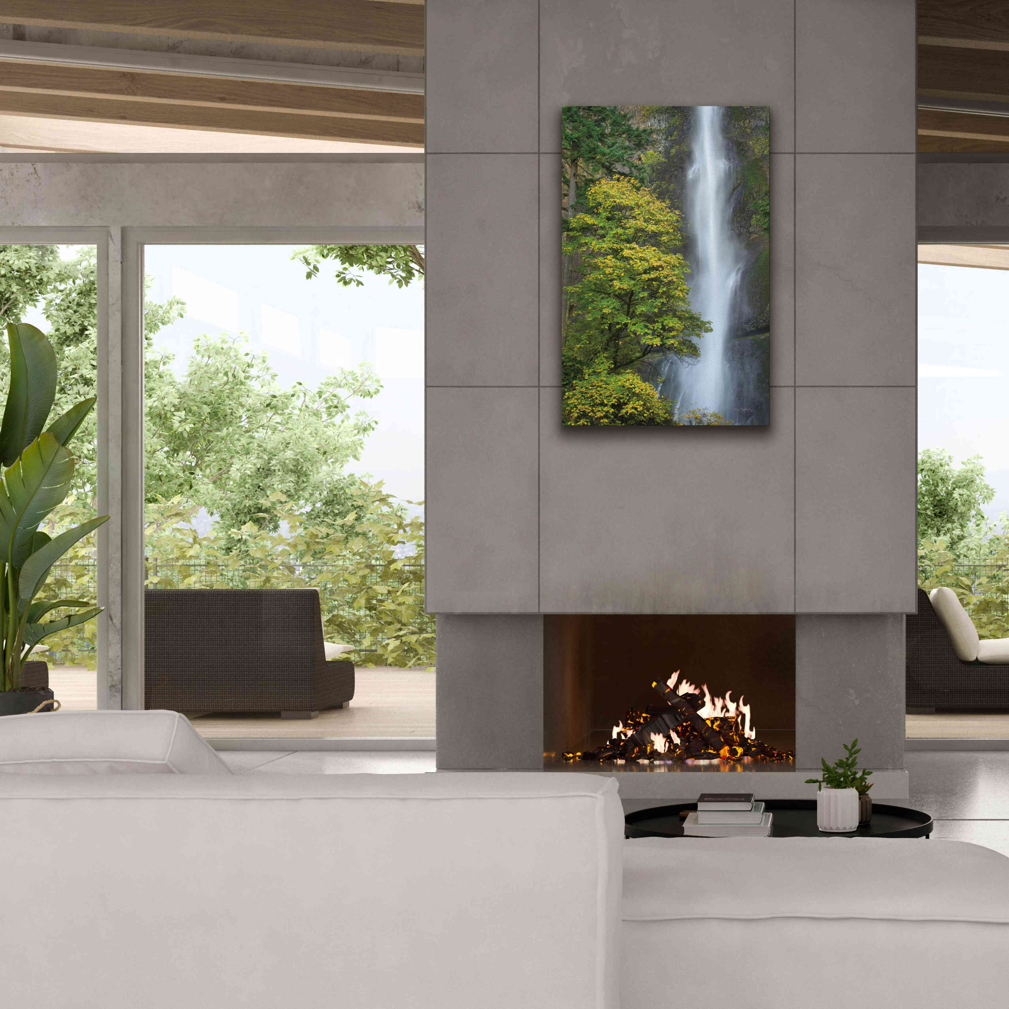 'Multnomah Falls color' by Alan Majchrowicz,Giclee Canvas Wall Art,26x40