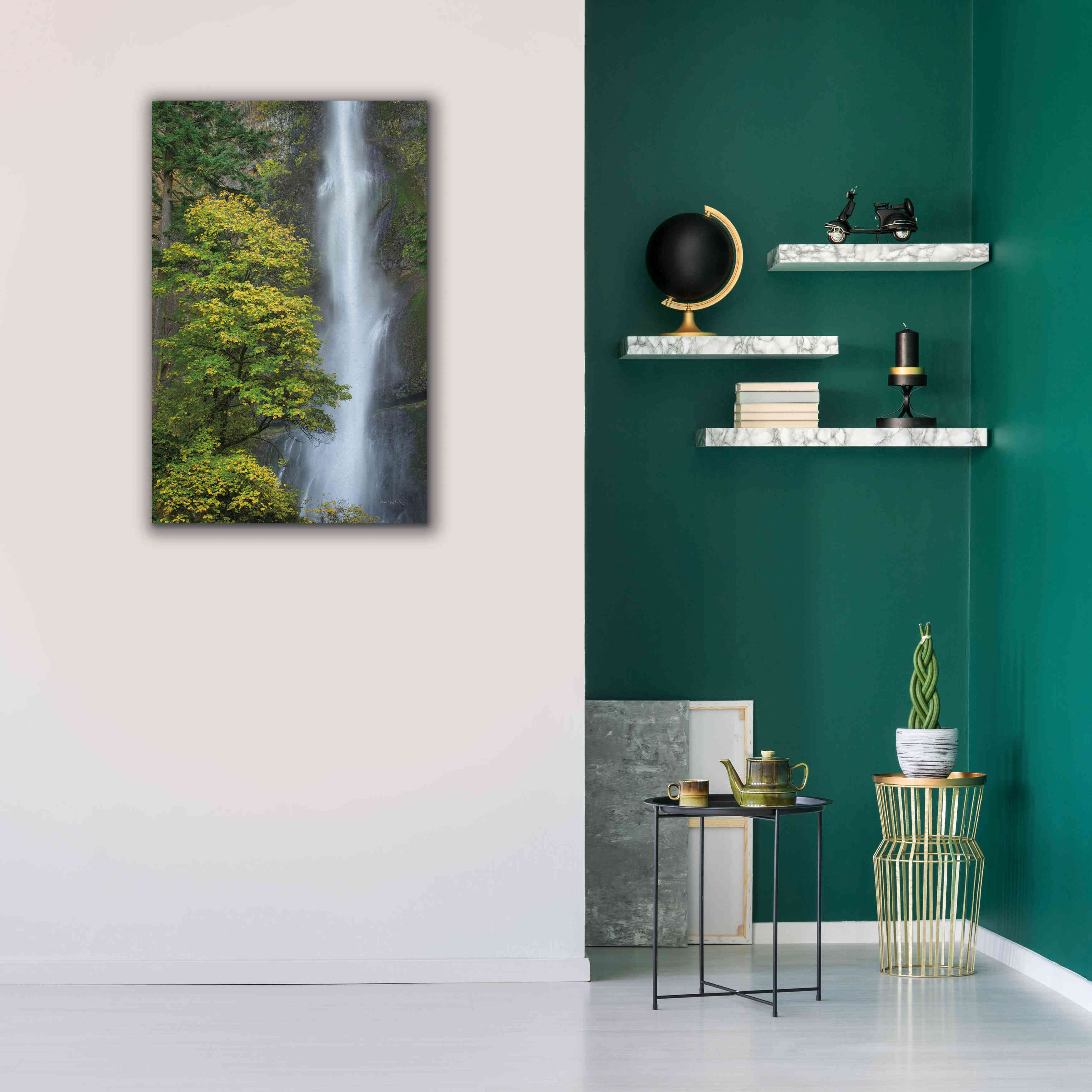'Multnomah Falls color' by Alan Majchrowicz,Giclee Canvas Wall Art,26x40