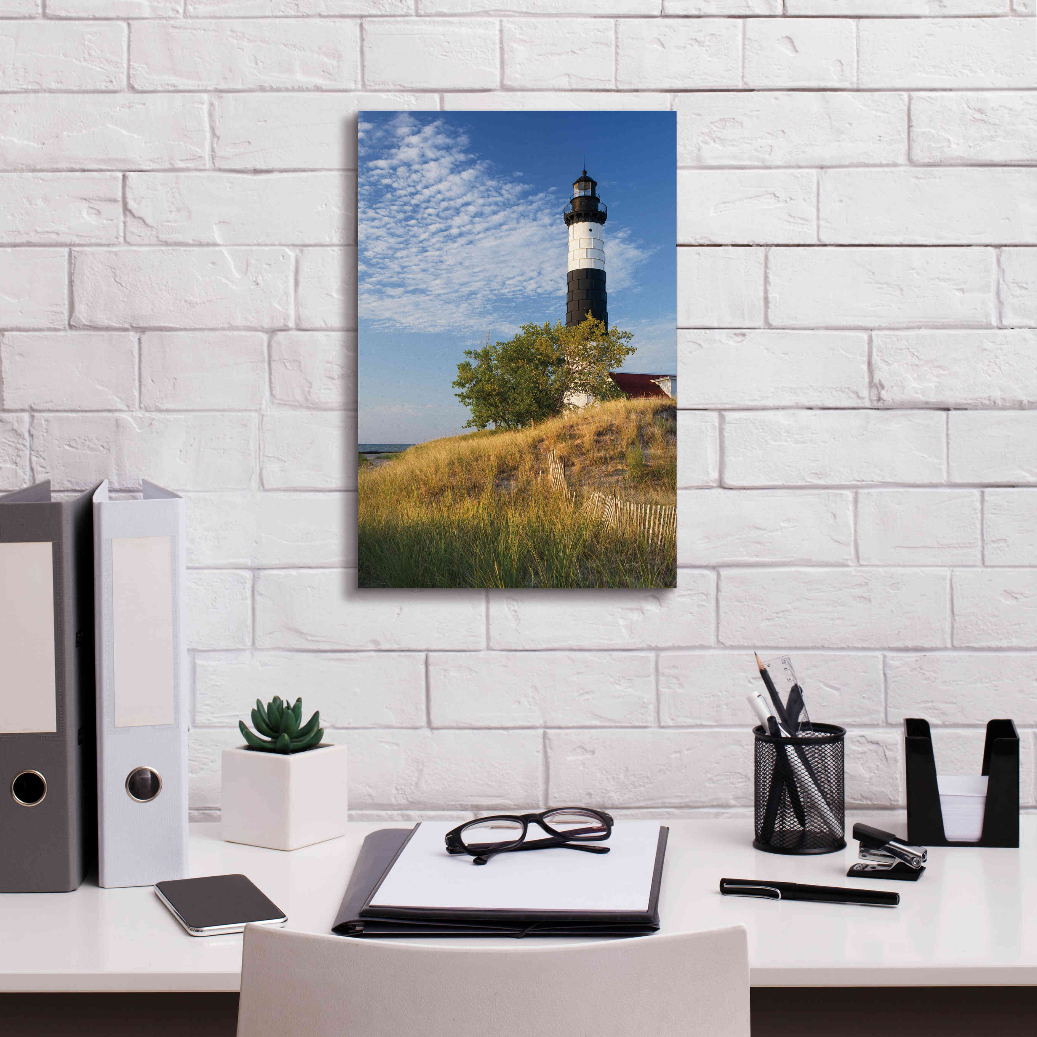 'Big Sable Point Lighthouse II' by Alan Majchrowicz,Giclee Canvas Wall Art,12x18