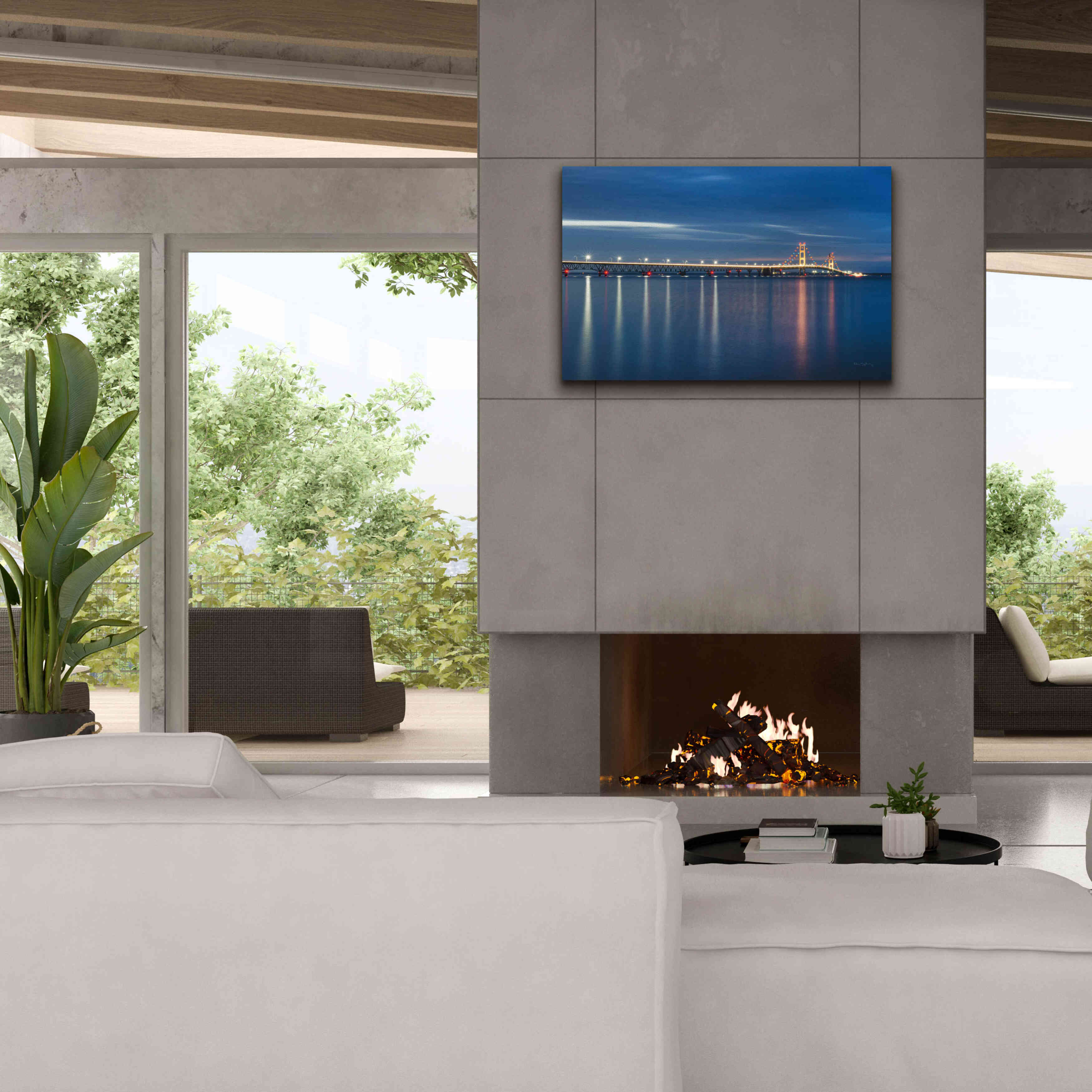 'Mackinac Bridge' by Alan Majchrowicz,Giclee Canvas Wall Art,40x26