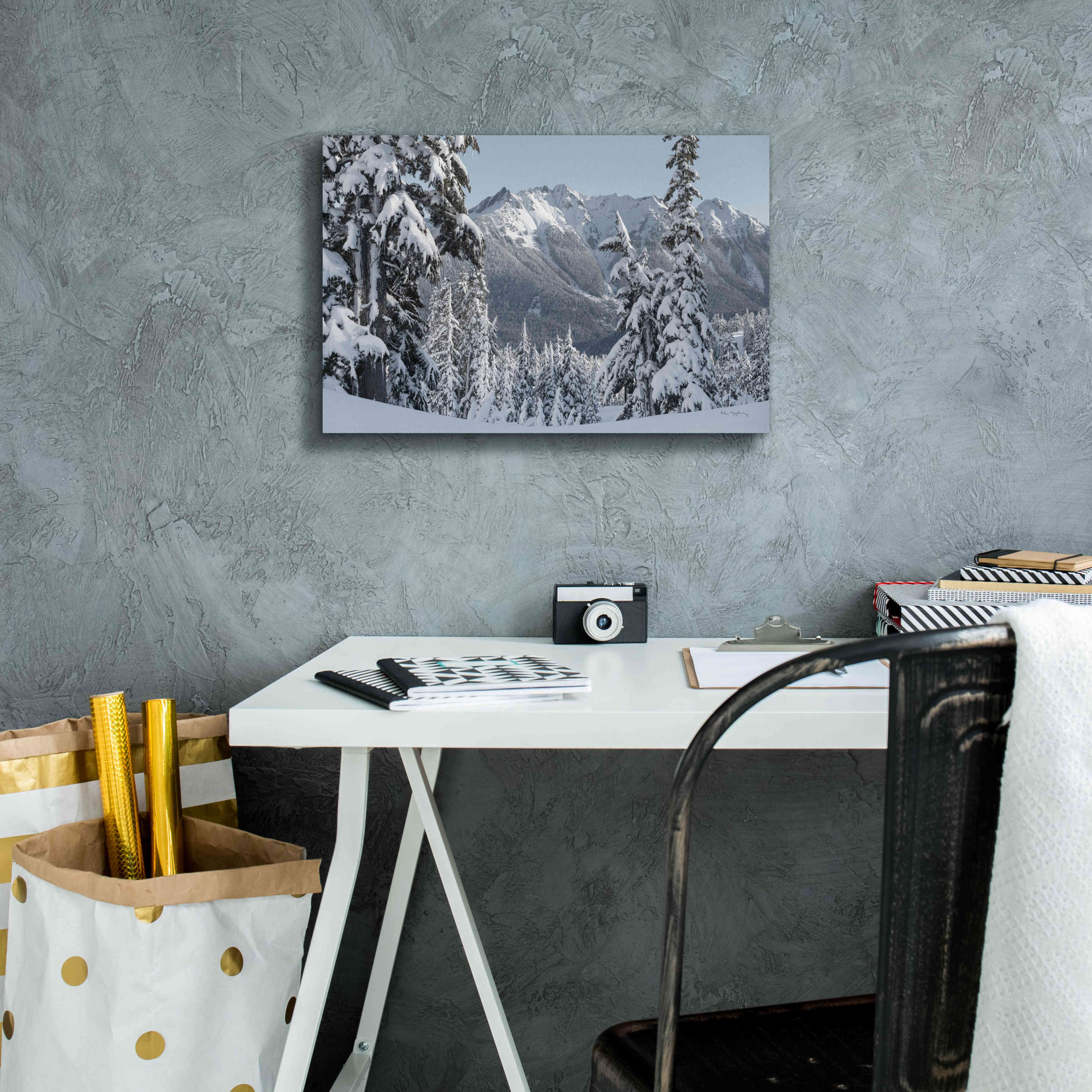 'Nooksack Ridge in Winter' by Alan Majchrowicz,Giclee Canvas Wall Art,18x12