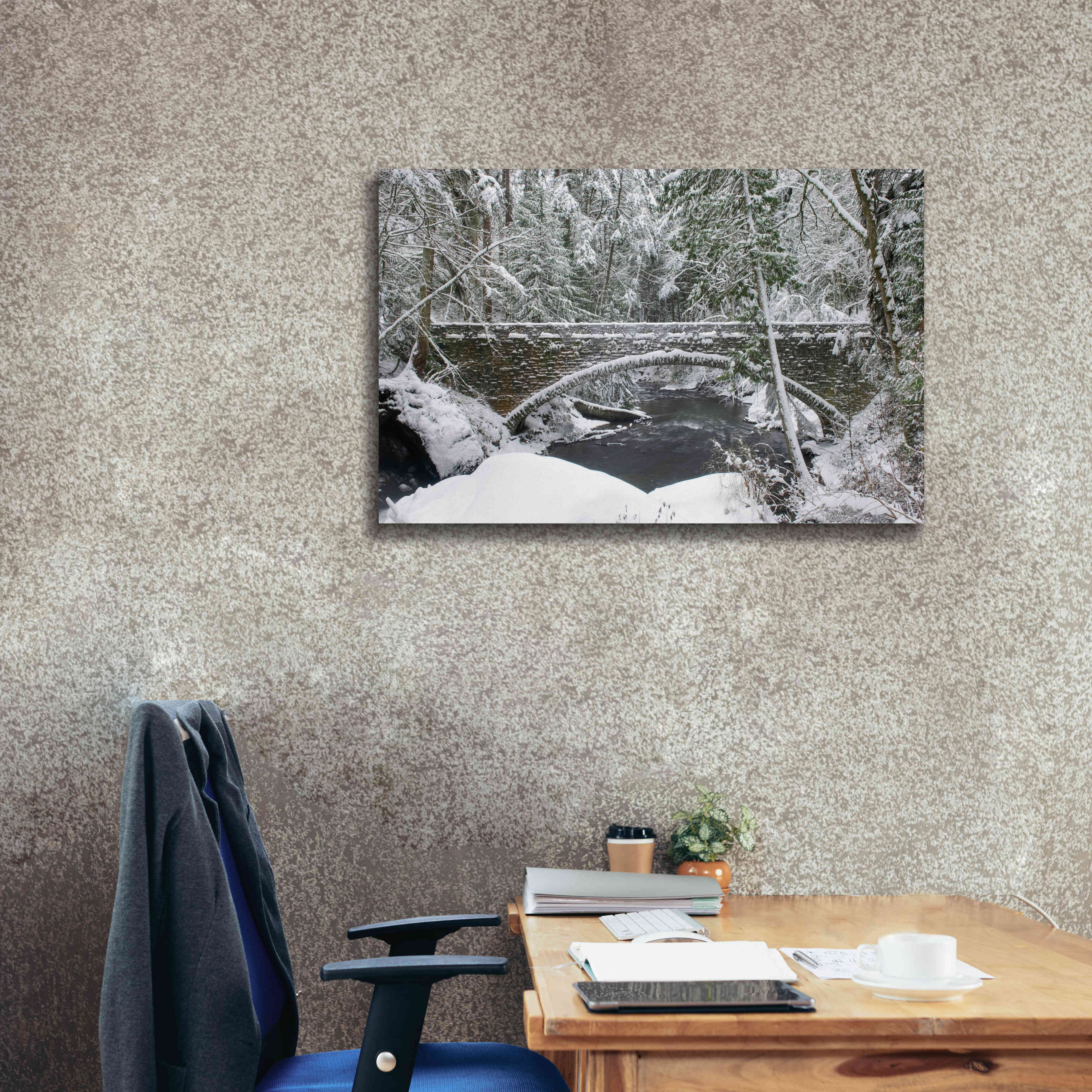 'Whatcom Creek Bridge' by Alan Majchrowicz,Giclee Canvas Wall Art,40x26