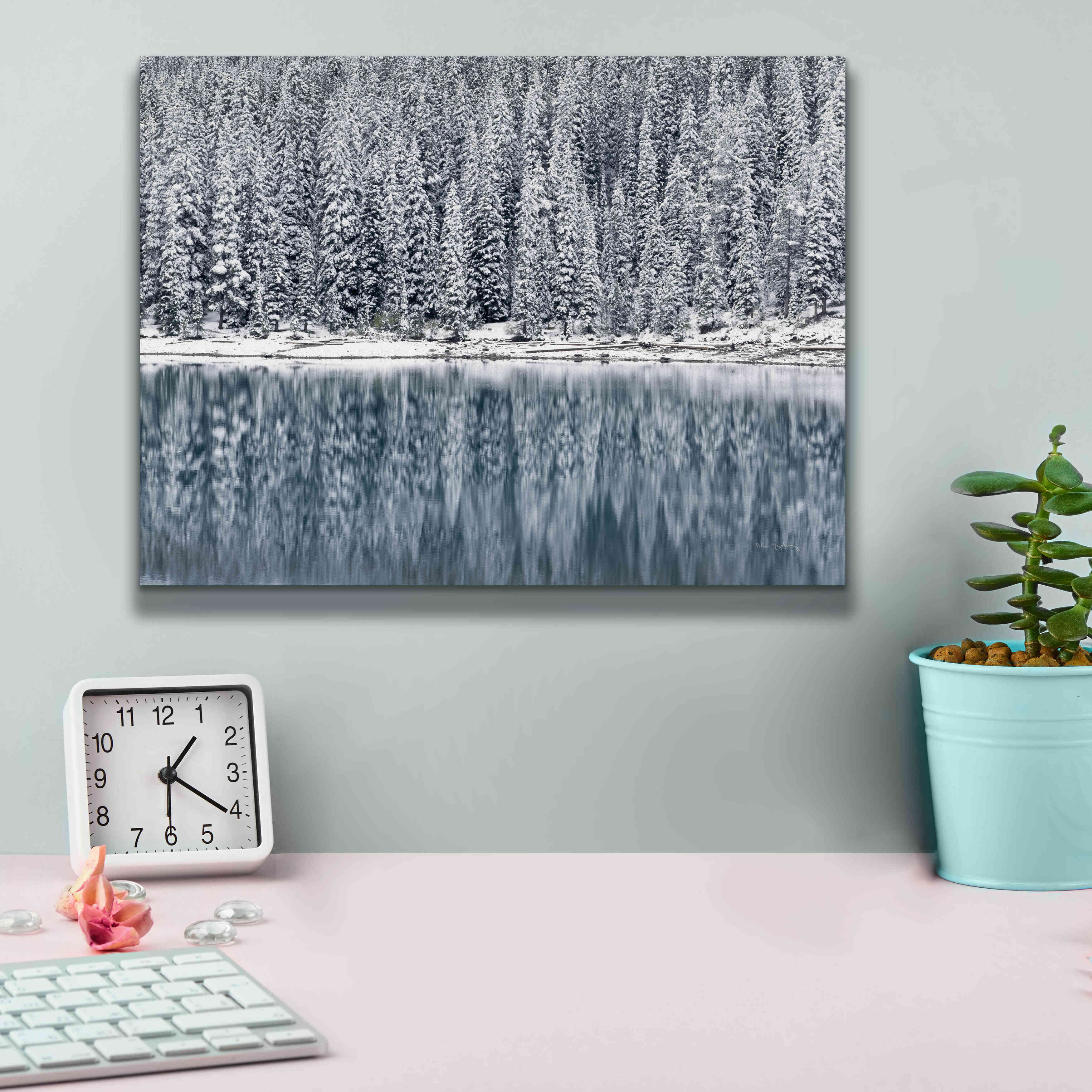 'Winter Reflections' by Alan Majchrowicz,Giclee Canvas Wall Art,16x12