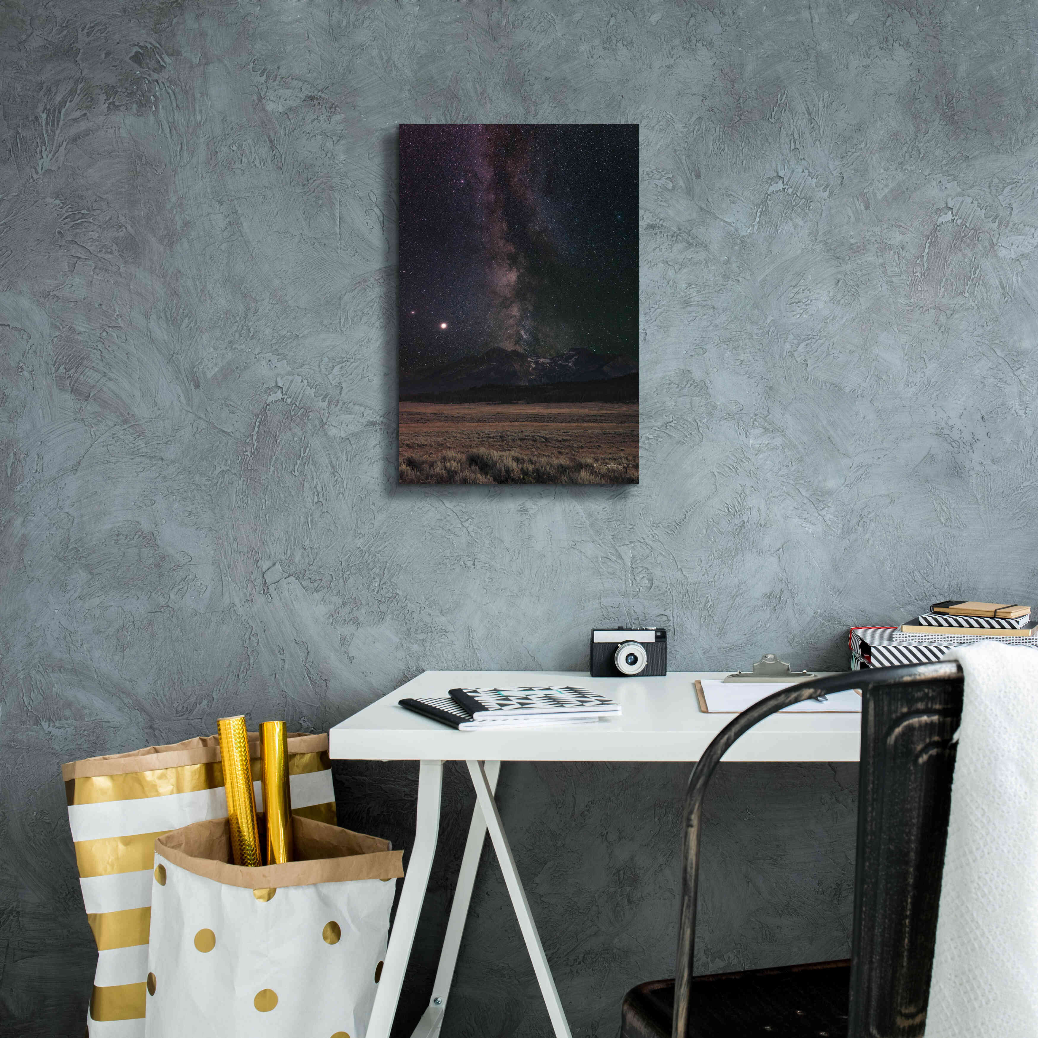 'Milky Way in Sawtooth Mountains' by Alan Majchrowicz,Giclee Canvas Wall Art,12x18