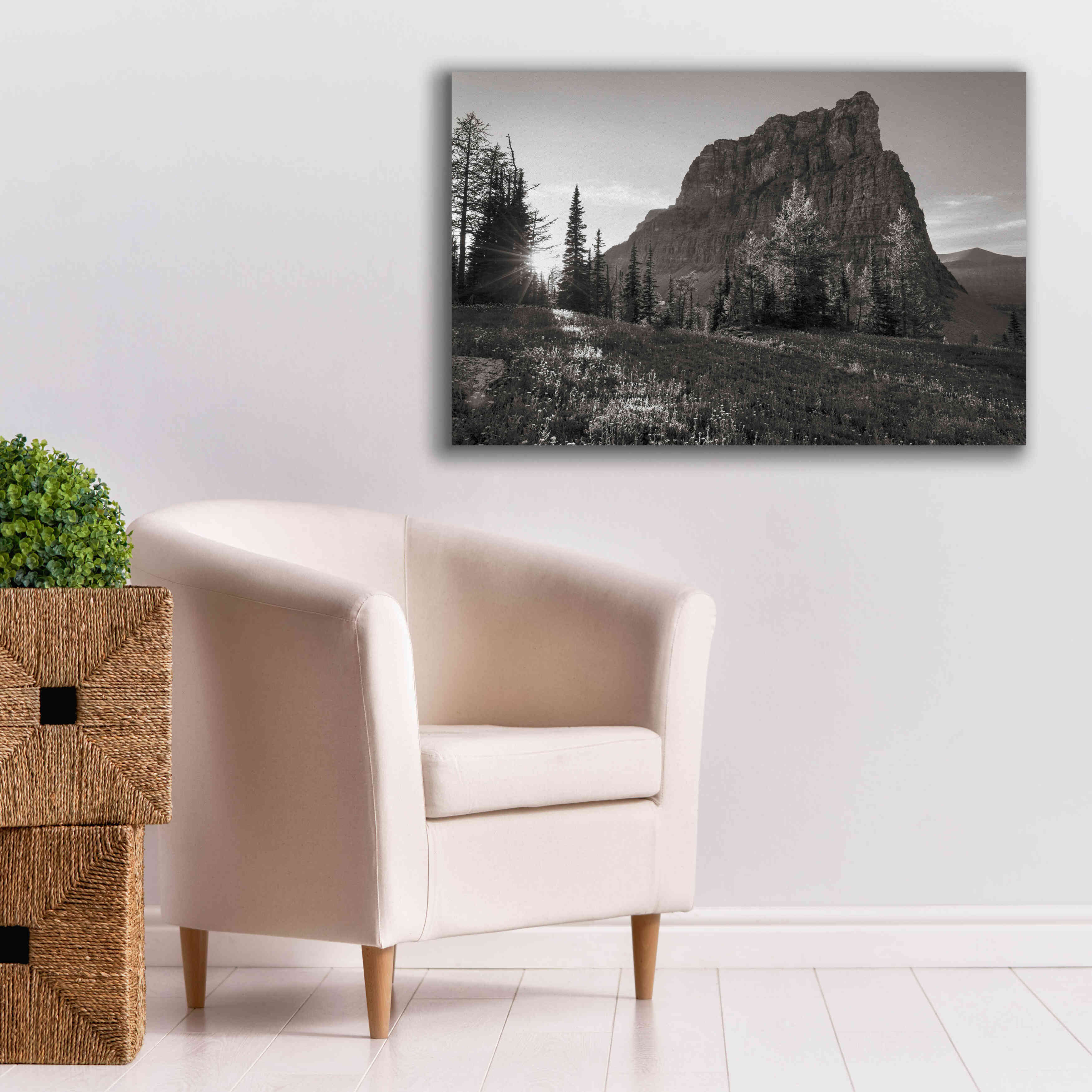 'Boulder Pass Glacier National Park BW' by Alan Majchrowicz,Giclee Canvas Wall Art,40x26