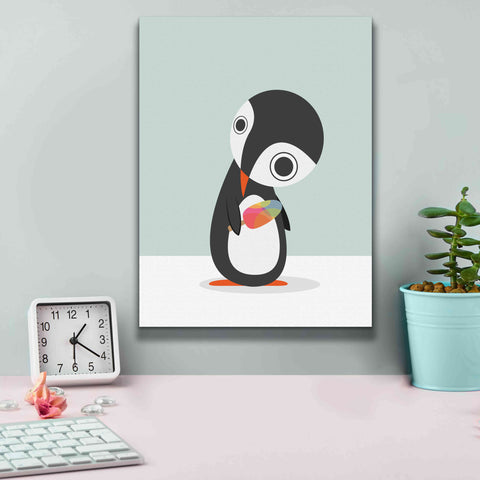 Image of 'Pingu Loves Ice Cream' by Volkan Dalyan, Giclee Canvas Wall Art,12x16