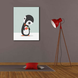 'Pingu Loves Ice Cream' by Volkan Dalyan, Giclee Canvas Wall Art,26x34