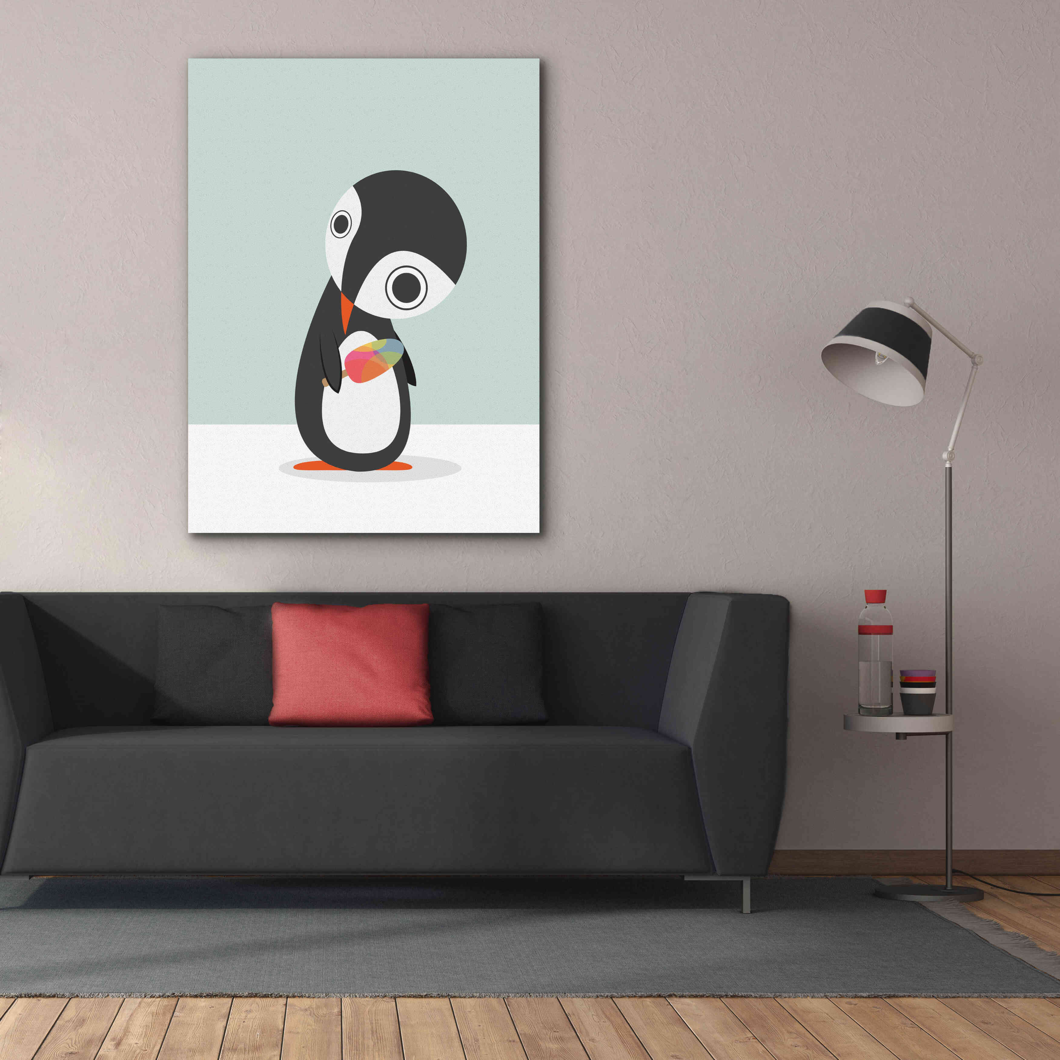 'Pingu Loves Ice Cream' by Volkan Dalyan, Giclee Canvas Wall Art,40x54