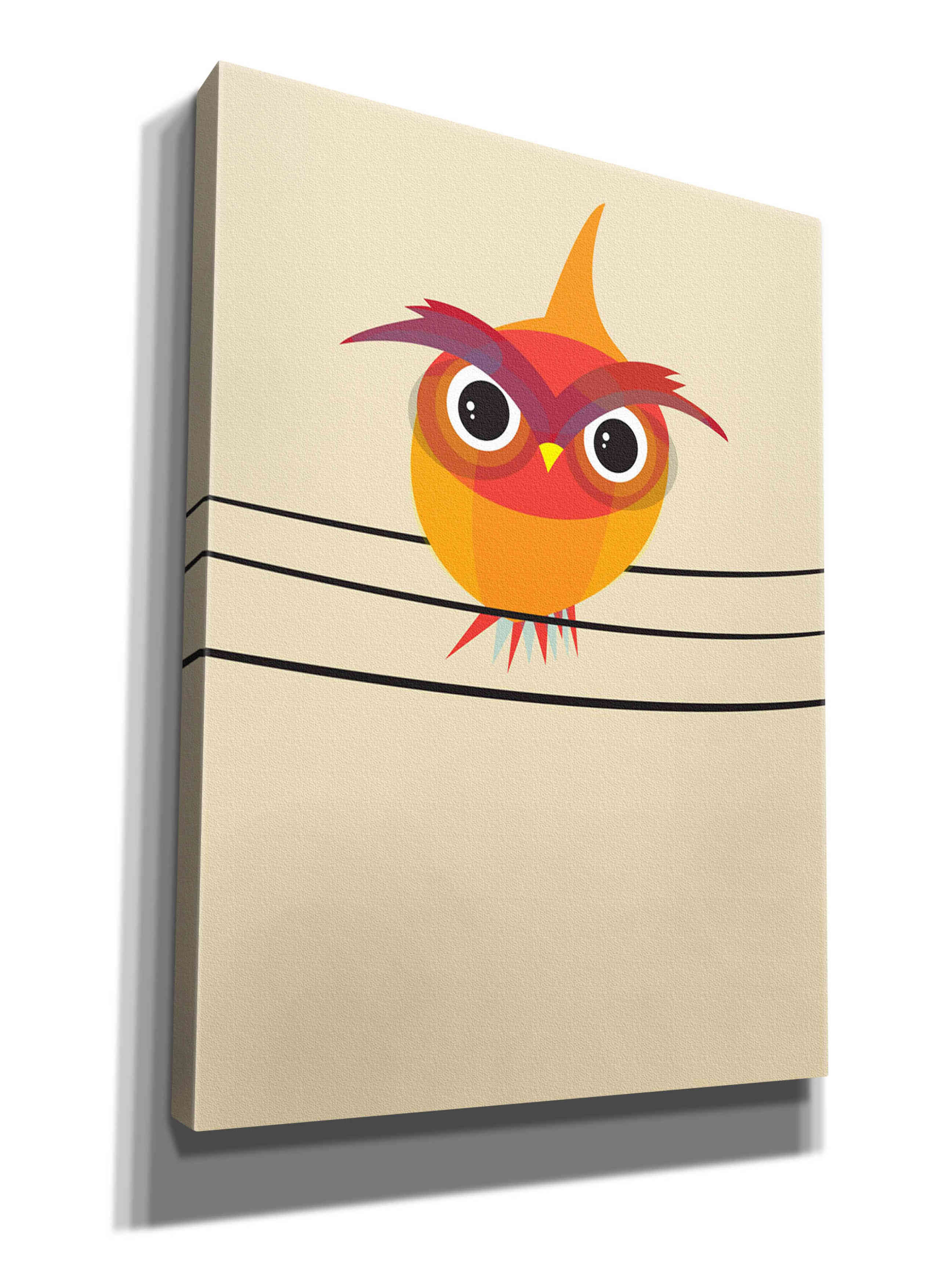 'Owl on a Wire' by Volkan Dalyan, Giclee Canvas Wall Art