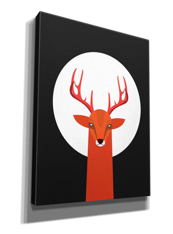Image of 'Deer & Moon' by Volkan Dalyan, Giclee Canvas Wall Art