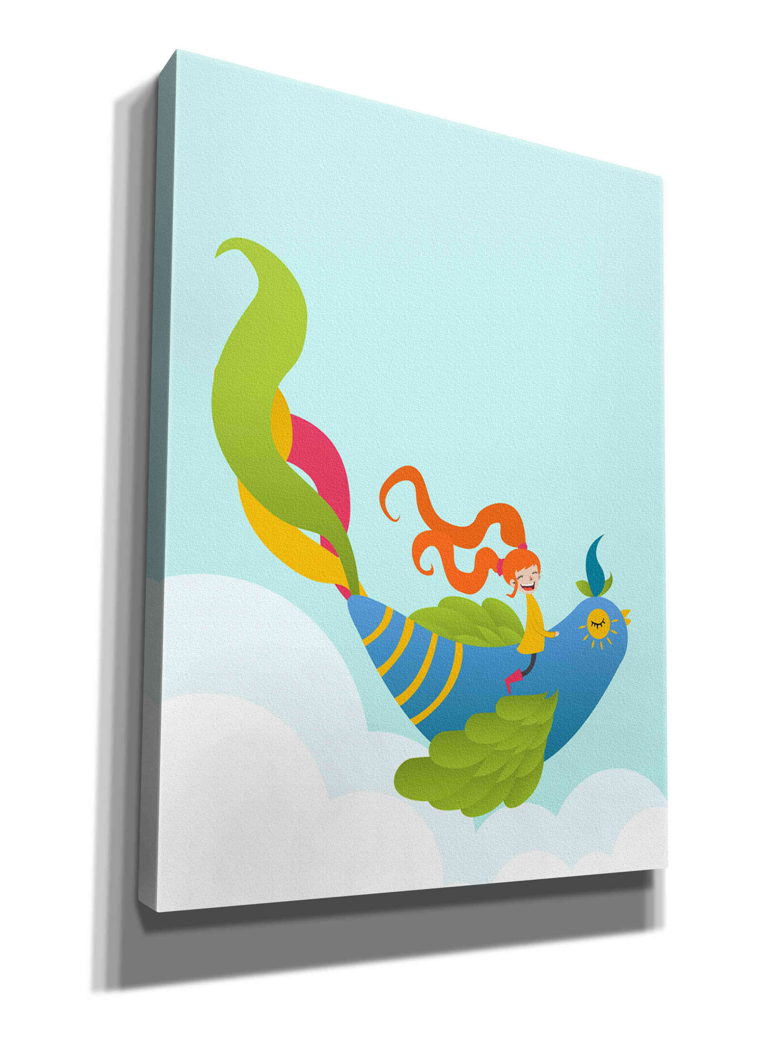 'Bird and Girl' by Volkan Dalyan, Giclee Canvas Wall Art