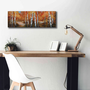 'Autumn Birch II' by Art Fronckowiak, Giclee Canvas Wall Art,36x12