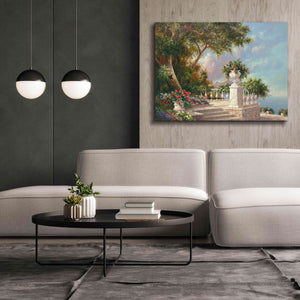 'Balcony at Lake Como' by Art Fronckowiak, Giclee Canvas Wall Art,54x40