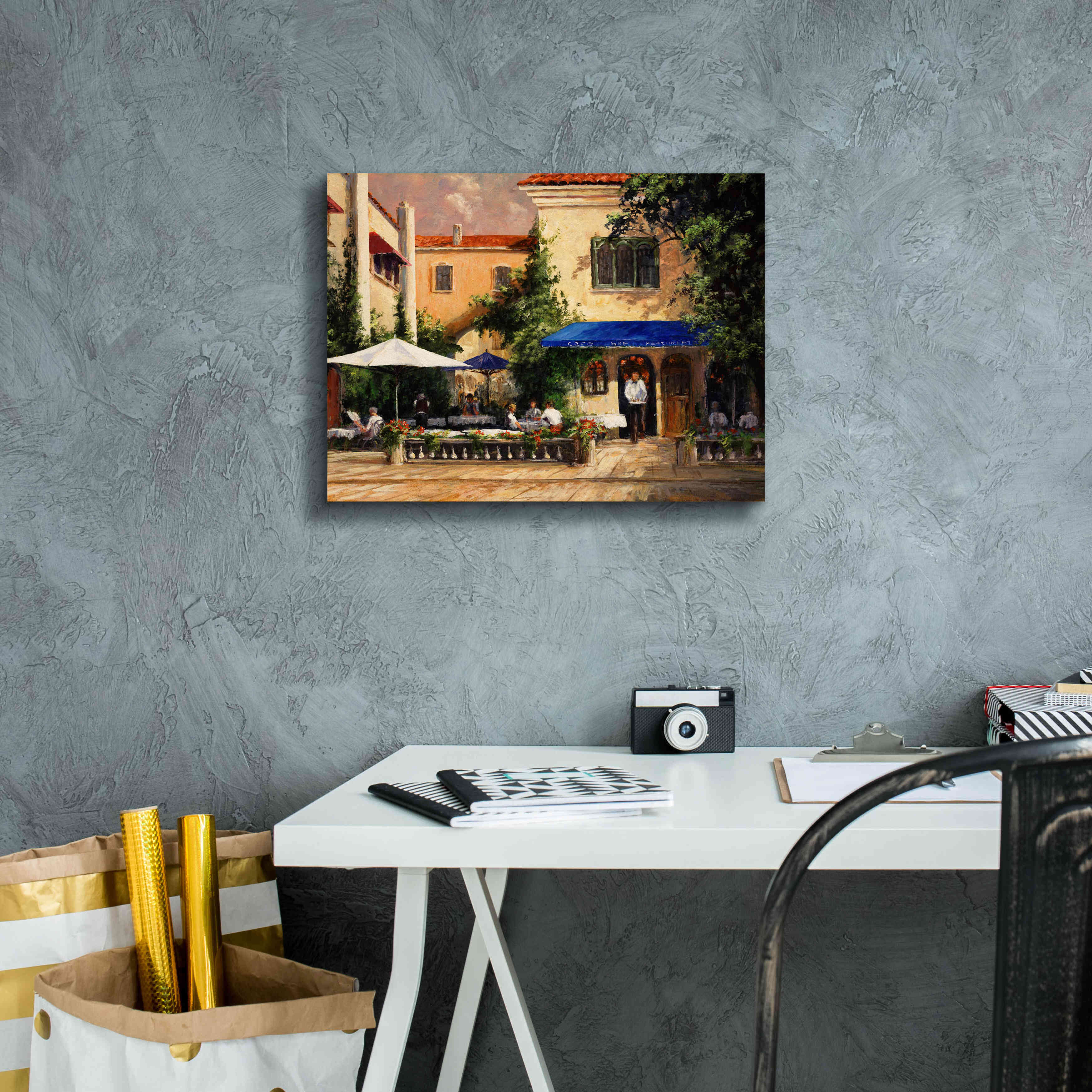 'Café Bar' by Art Fronckowiak, Giclee Canvas Wall Art,16x12