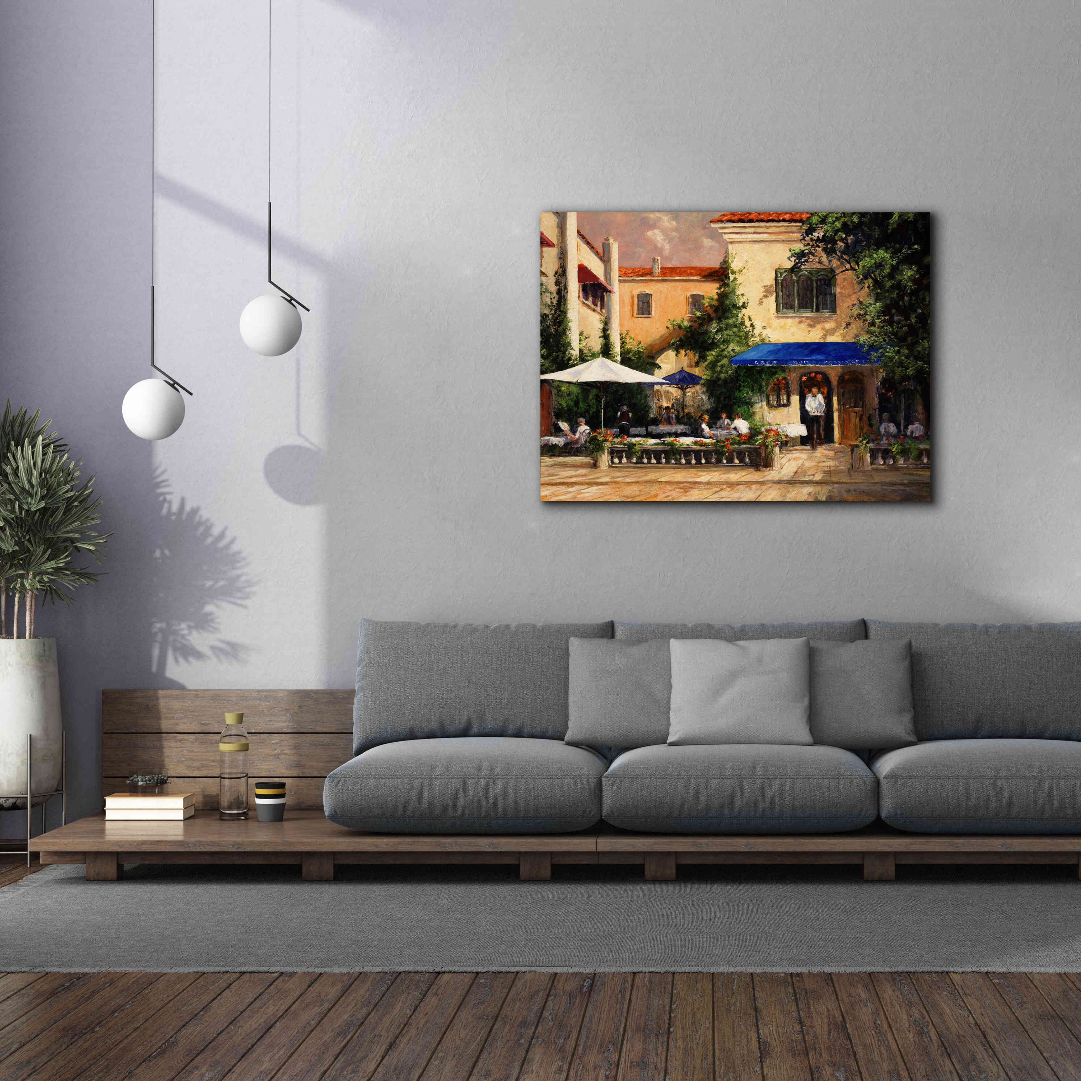 'Café Bar' by Art Fronckowiak, Giclee Canvas Wall Art,54x40
