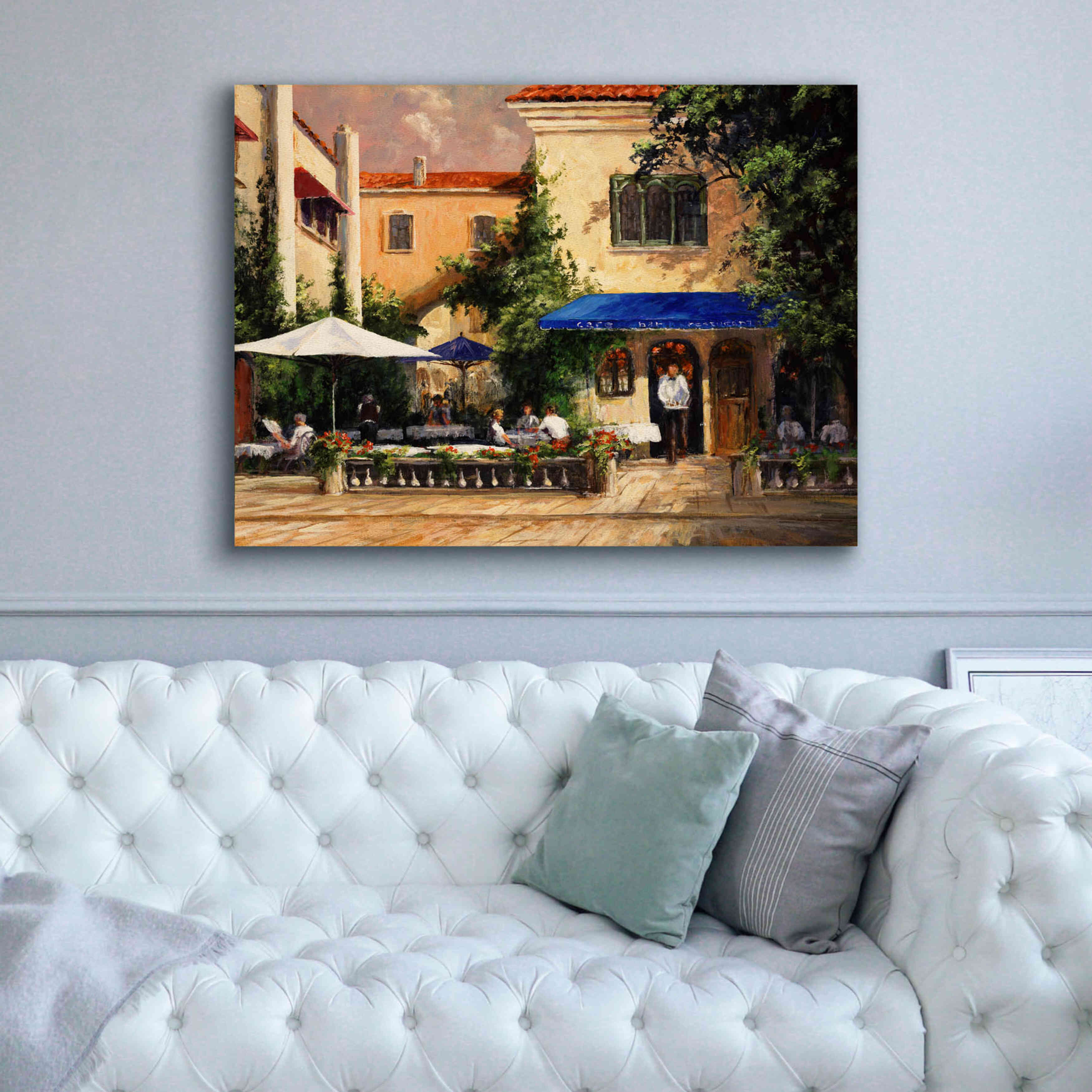 'Café Bar' by Art Fronckowiak, Giclee Canvas Wall Art,54x40