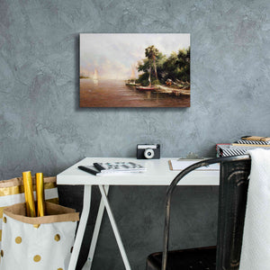 'Fisherman Landing' by Art Fronckowiak, Giclee Canvas Wall Art,18x12