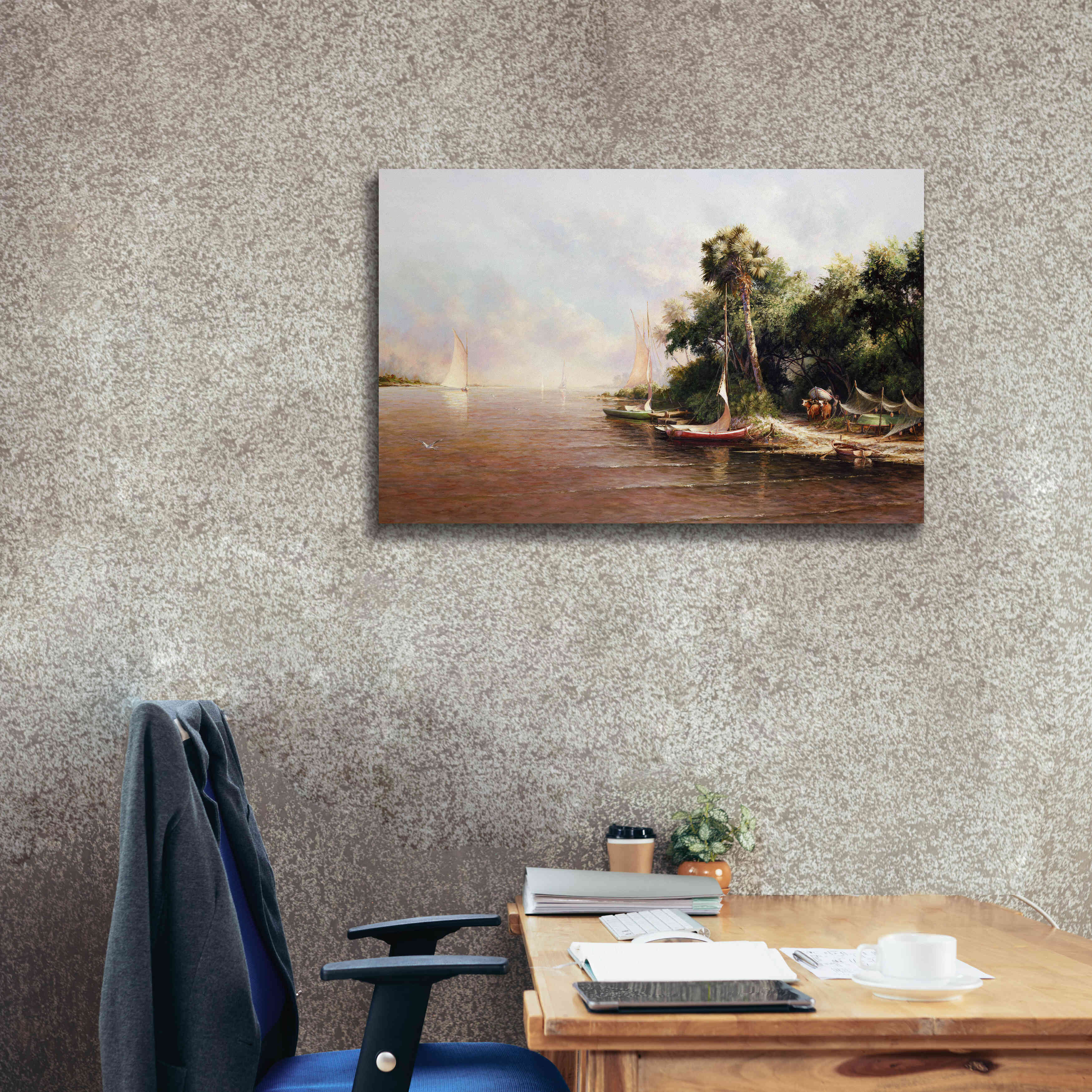 'Fisherman Landing' by Art Fronckowiak, Giclee Canvas Wall Art,40x26