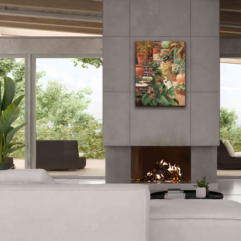 Image of 'Floral Fractal with Egret' by Art Fronckowiak, Giclee Canvas Wall Art,26x34