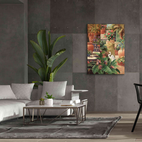Image of 'Floral Fractal with Egret' by Art Fronckowiak, Giclee Canvas Wall Art,40x54