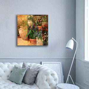 'Flower Pots Left' by Art Fronckowiak, Giclee Canvas Wall Art,37x37