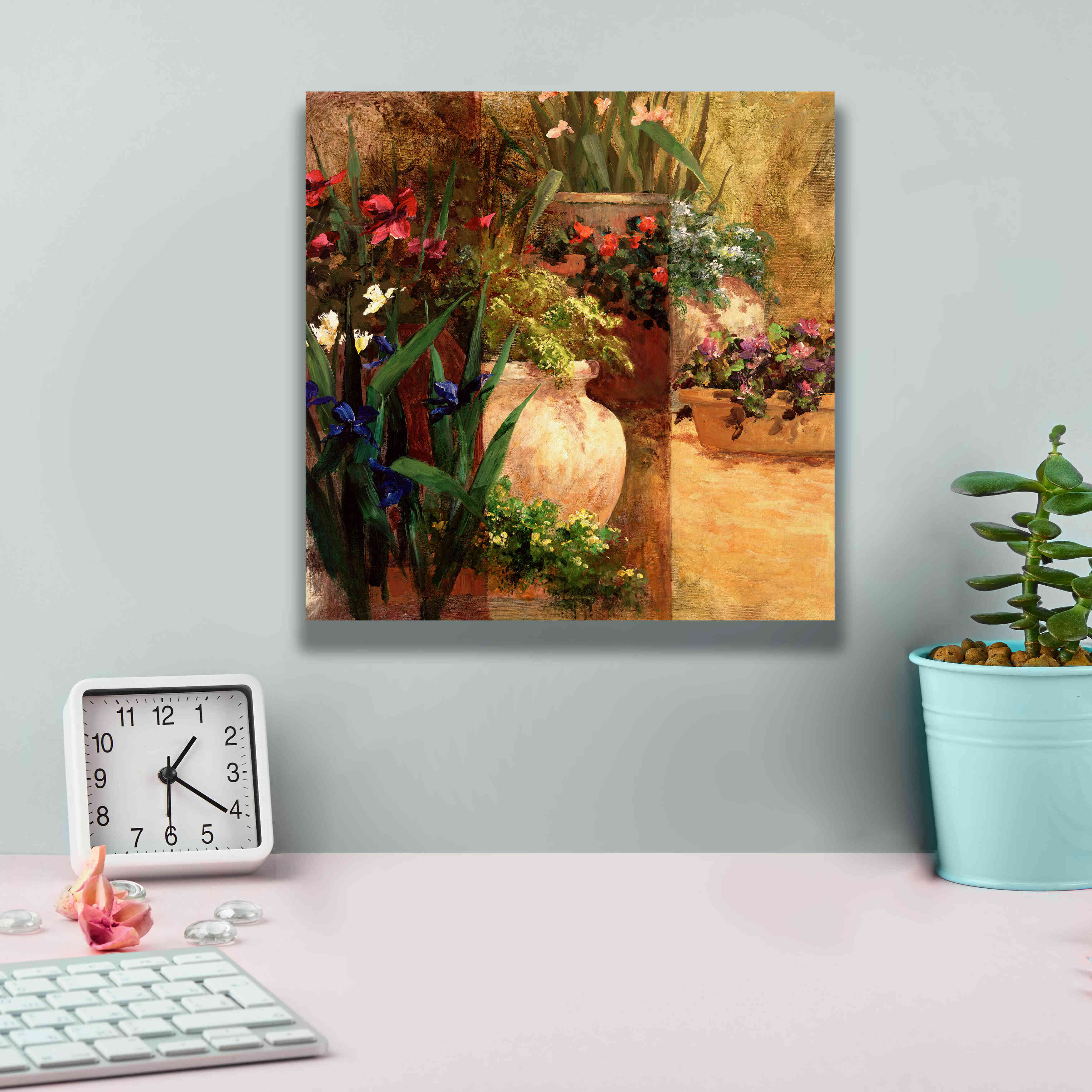 'Flower Pots Right' by Art Fronckowiak, Giclee Canvas Wall Art,12x12