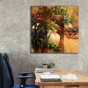 'Flower Pots Right' by Art Fronckowiak, Giclee Canvas Wall Art,37x37