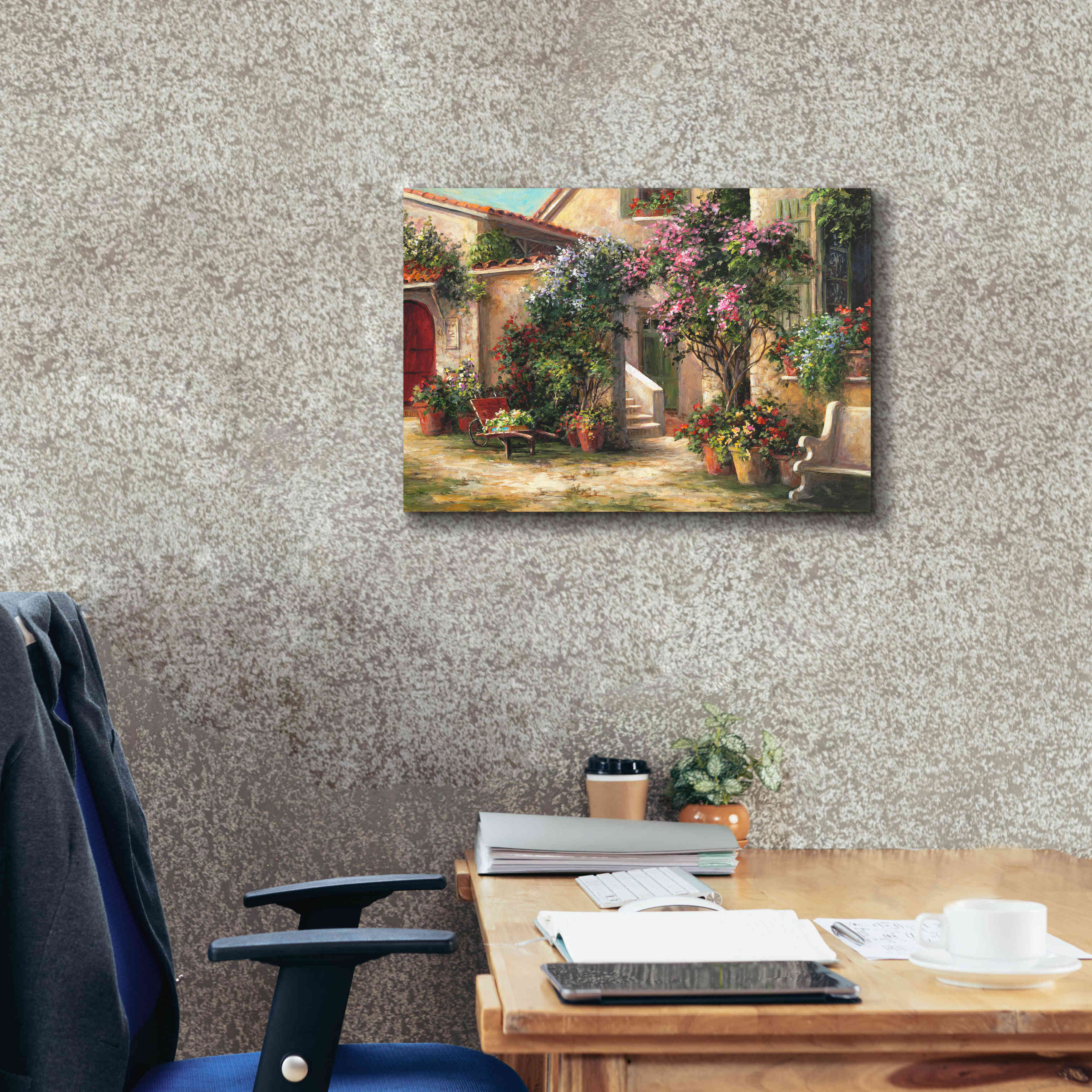 'Garden Courtyard' by Art Fronckowiak, Giclee Canvas Wall Art,26x18
