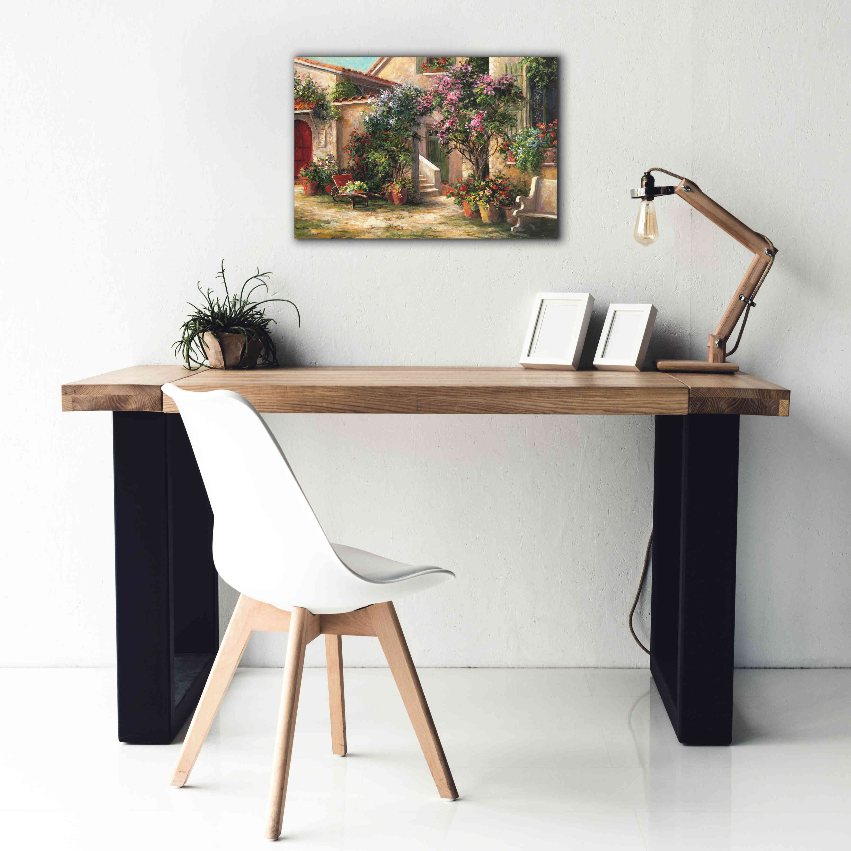 'Garden Courtyard' by Art Fronckowiak, Giclee Canvas Wall Art,26x18