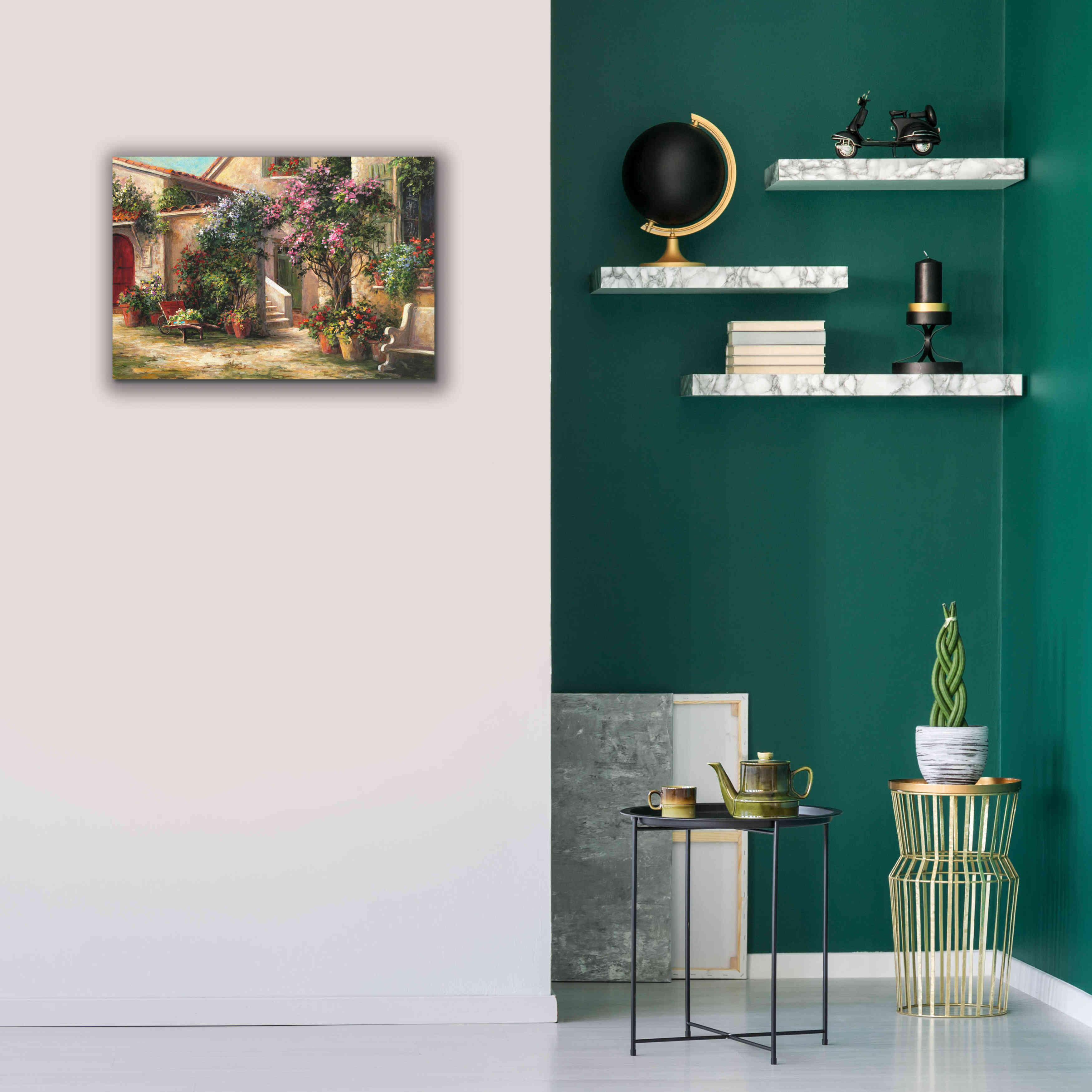 'Garden Courtyard' by Art Fronckowiak, Giclee Canvas Wall Art,26x18