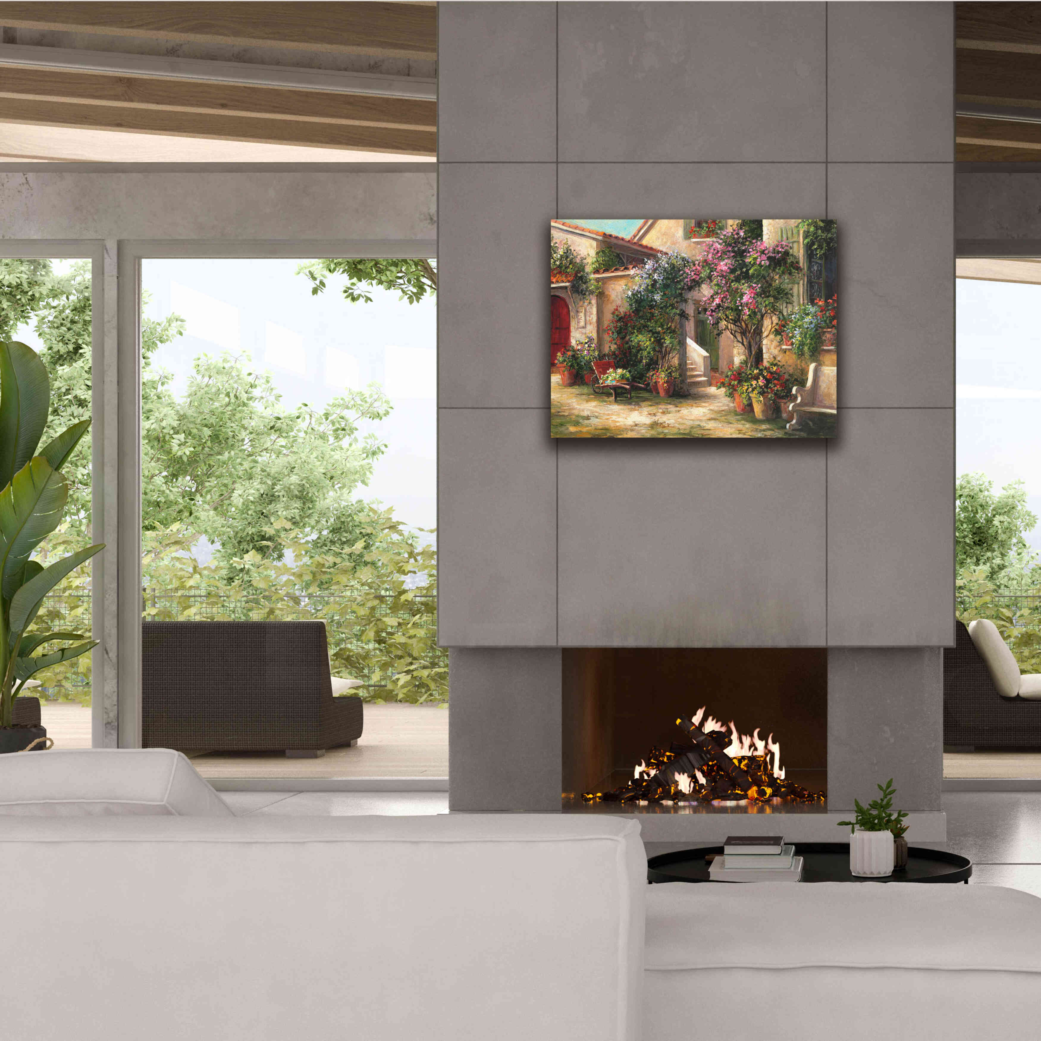 'Garden Courtyard' by Art Fronckowiak, Giclee Canvas Wall Art,34x26