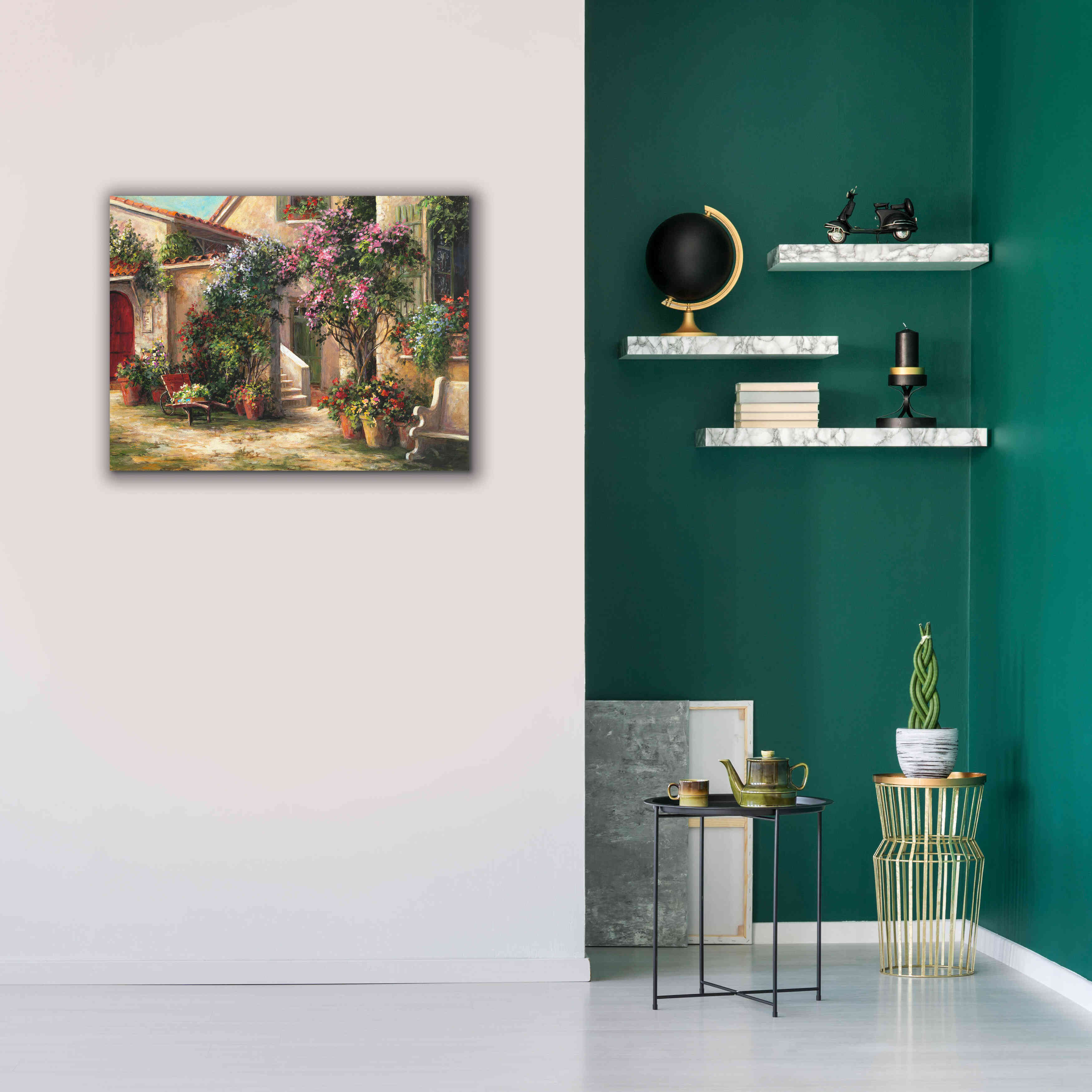 'Garden Courtyard' by Art Fronckowiak, Giclee Canvas Wall Art,34x26