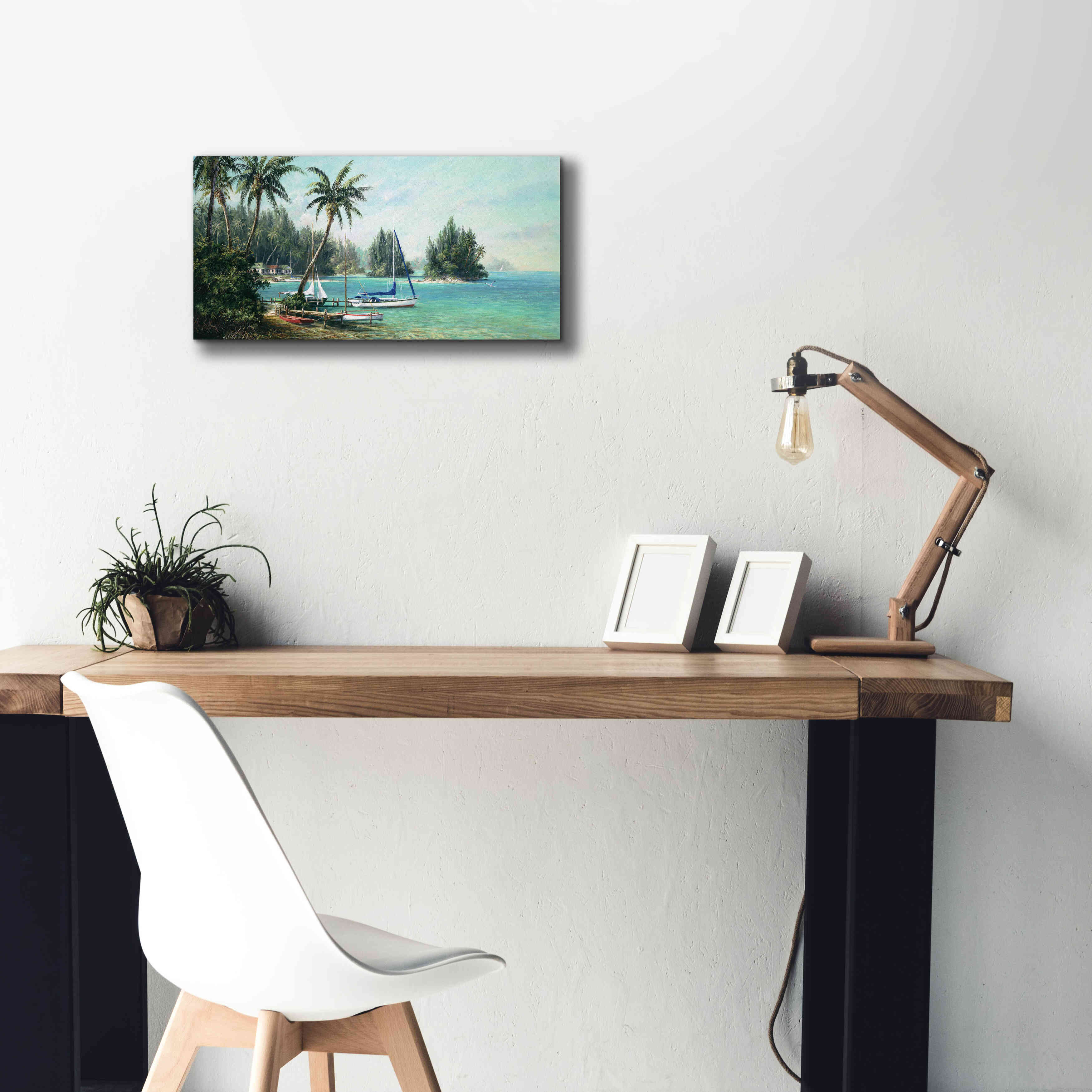 'Island Cove' by Art Fronckowiak, Giclee Canvas Wall Art,24x12